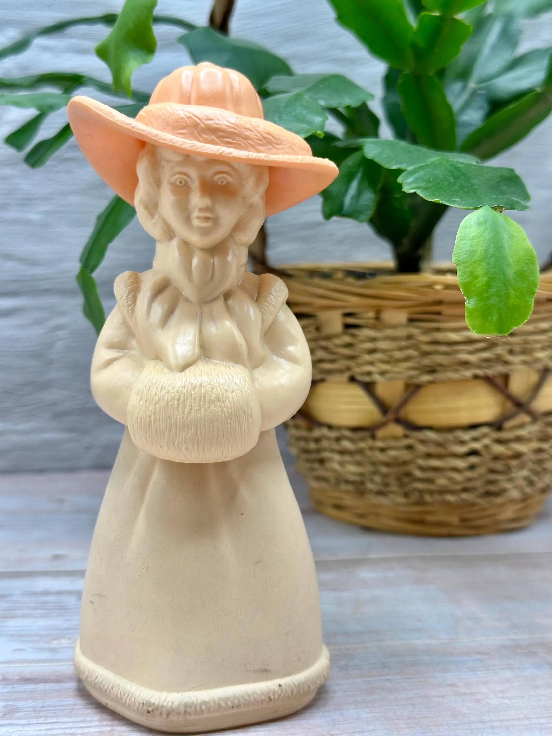 Vintage Avon Little Kate Figure, 1970s Girl with Hat and Muff, 3 fl.oz.