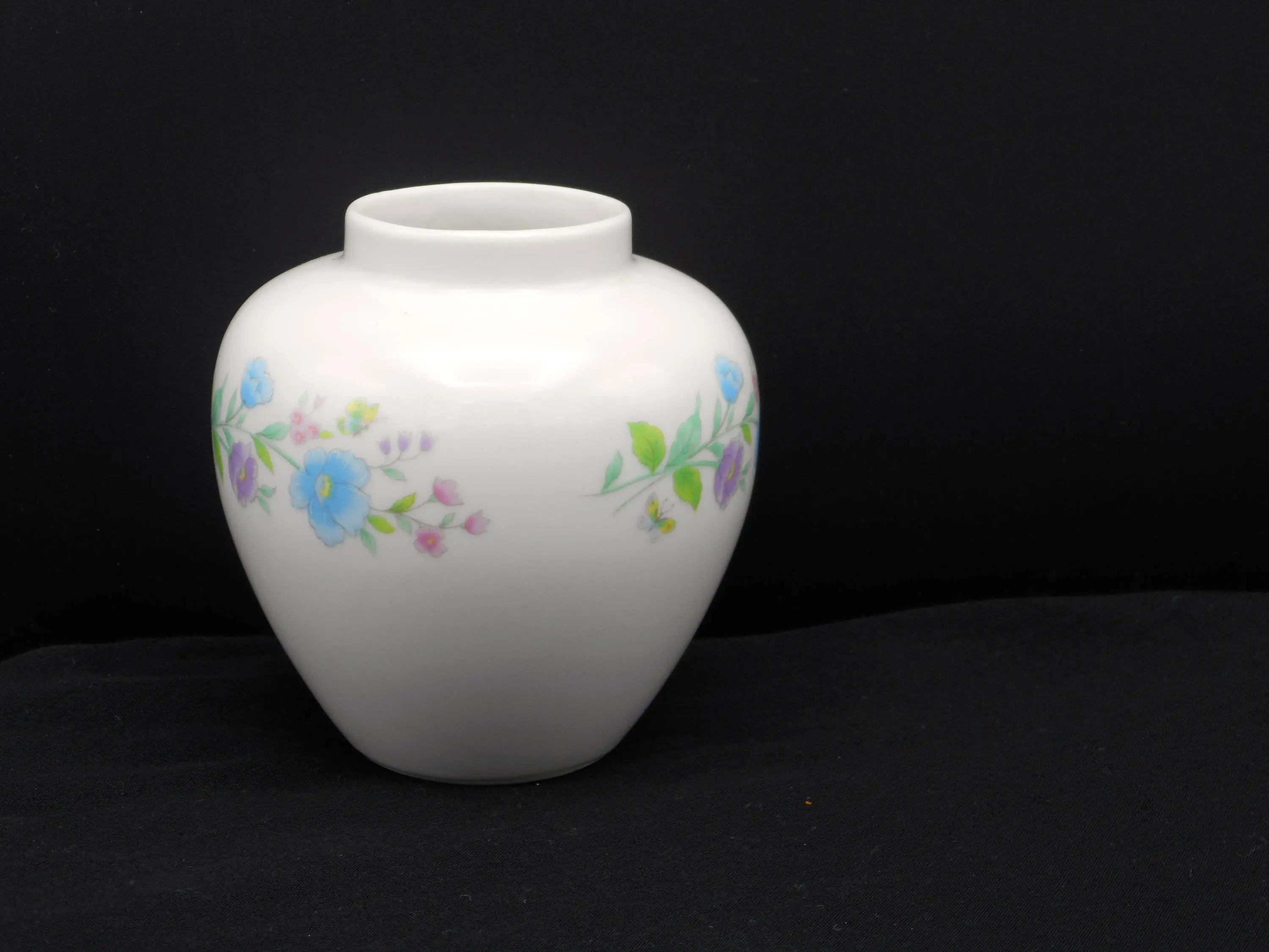 Porcelain Flowered Vintage Vase, 70's Decor, Made In Japan - image 5