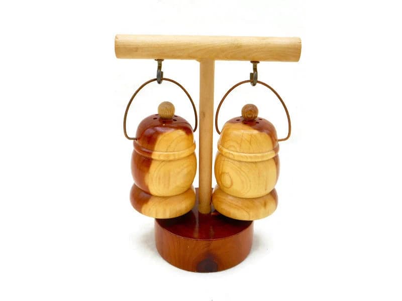 Vintage Cape Cod Wooden Hanging Salt & Pepper Shakers - image 4