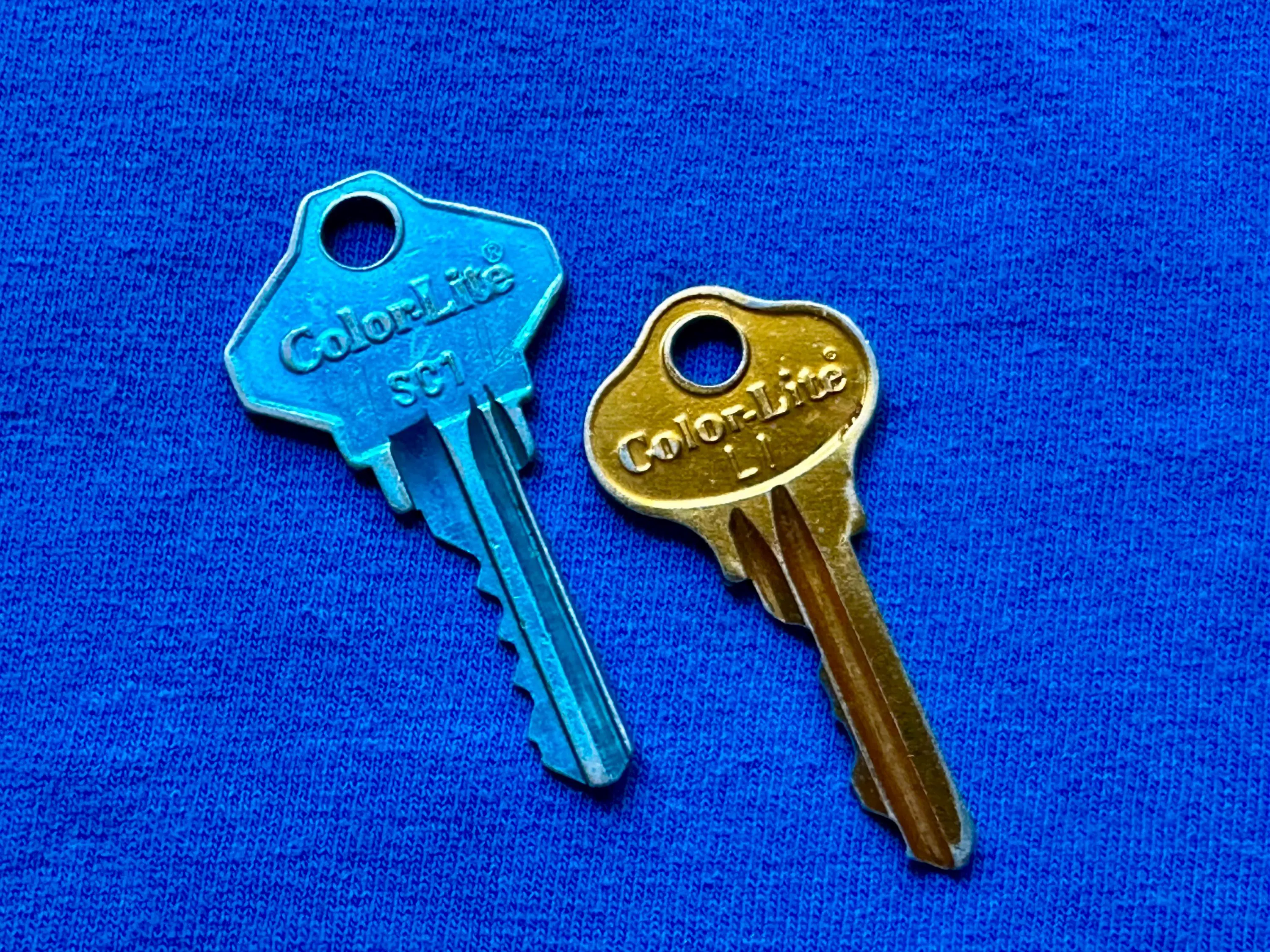 Vintage Color-Lite Collectible Keys: Cole National USA Set