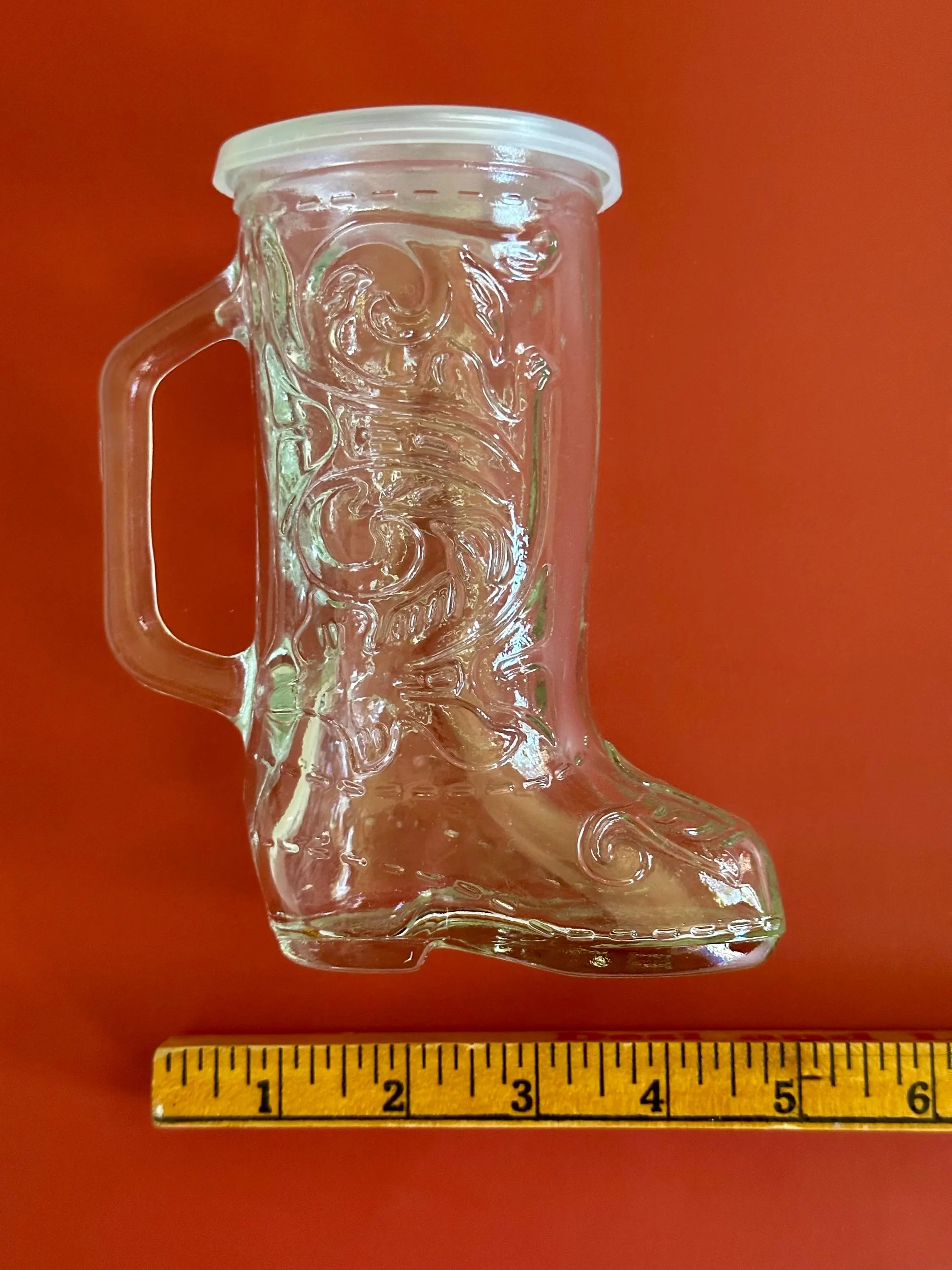 Vintage Libbey Glass Cowboy Boot Mugs Set of 2 (Western Embossed Design) - image 3