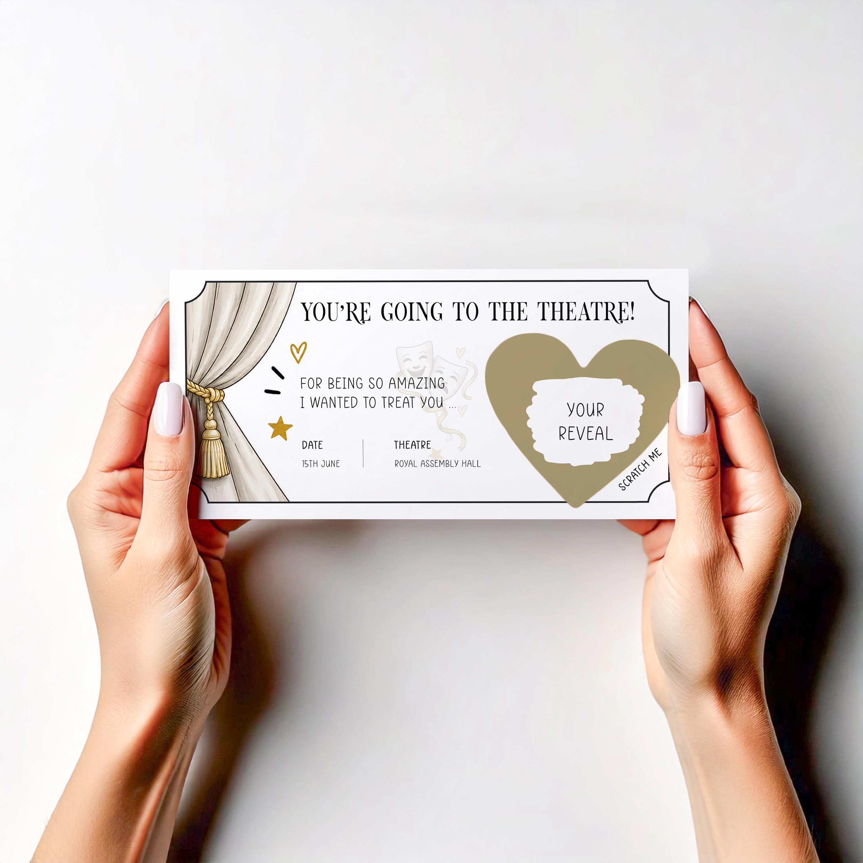 Personalised Christmas Theatre Ticket Reveal Card, Scratch Off Surprise Show Gift, Musical Tickets Reveal, Experience Gift Card - image 4