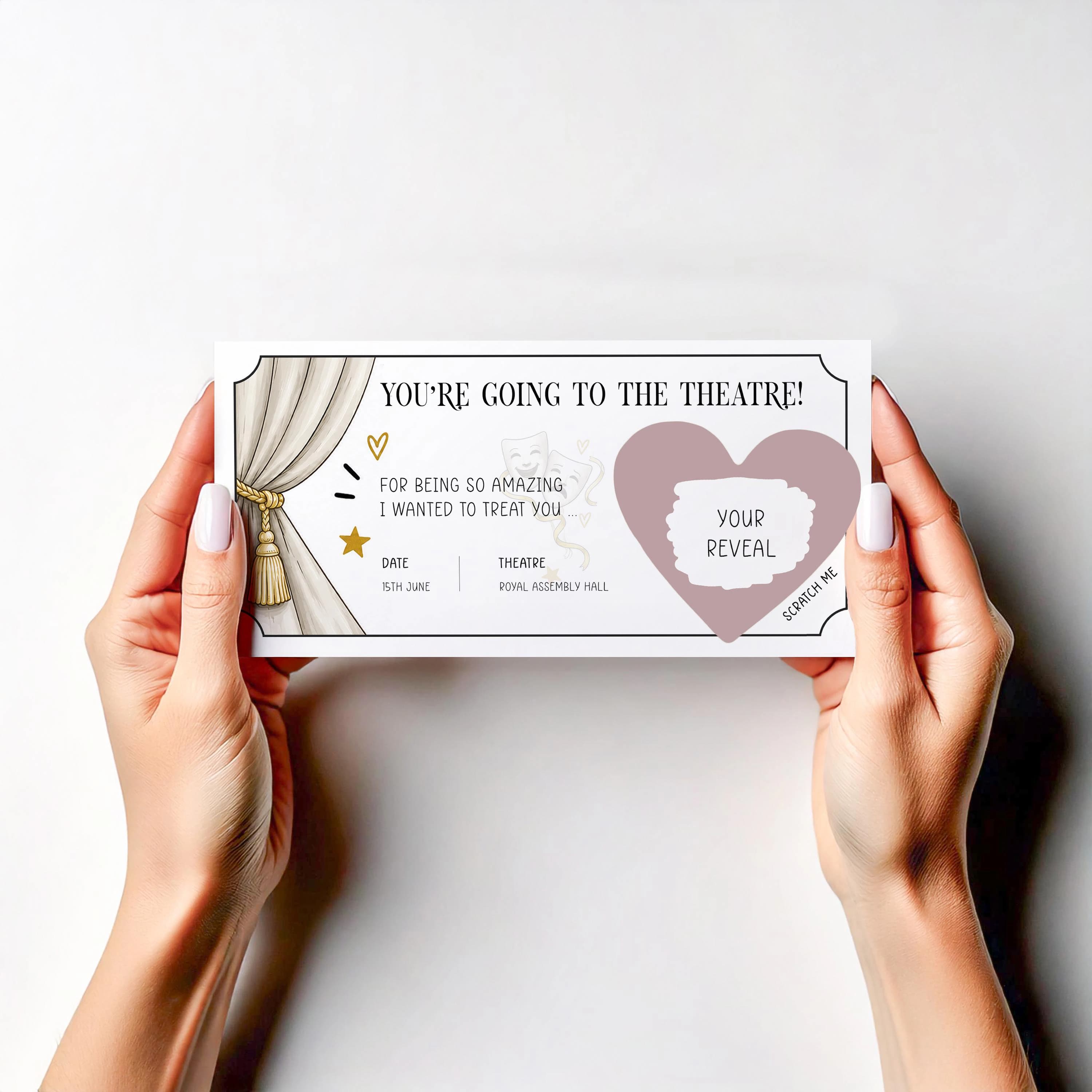 Personalised Christmas Theatre Ticket Reveal Card, Scratch Off Surprise Show Gift, Musical Tickets Reveal, Experience Gift Card - image 5