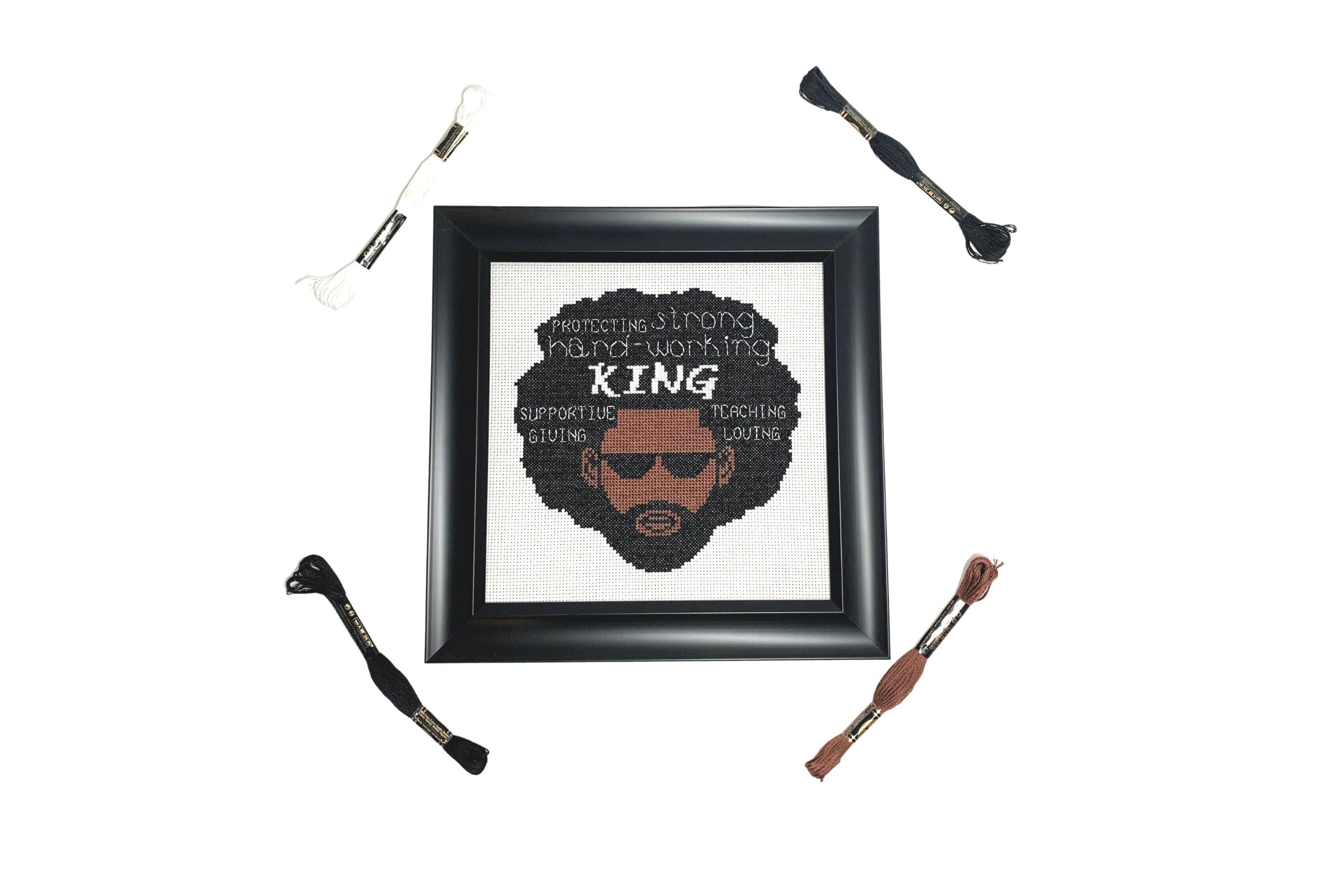 African American Man Cross Stitch Pattern, Black Man Cross Stitch, King Inspirational Cross Stitch PDF Download - image 5