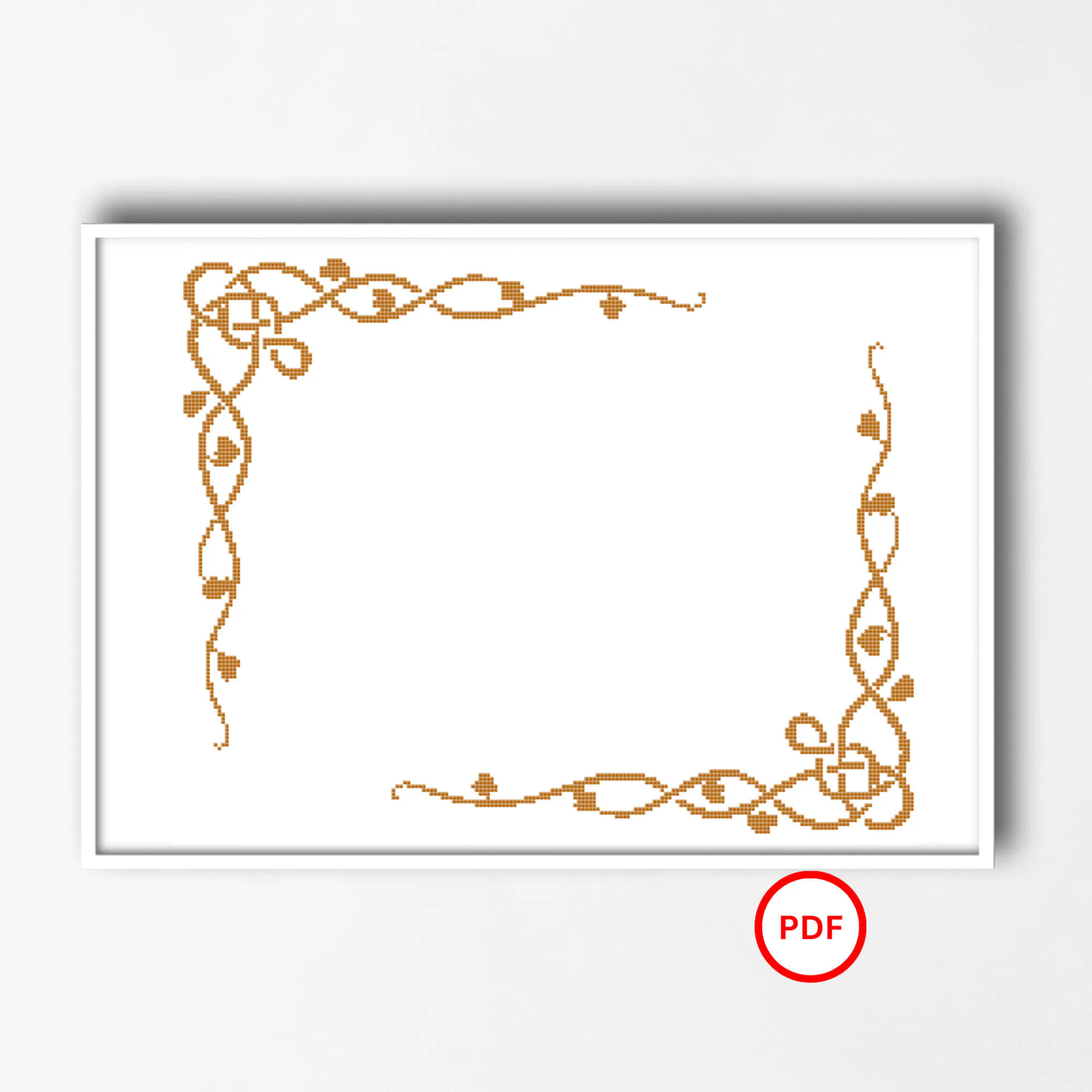 Cross Stitch Floral Border, Floral Vine Cross Stitch Border, Vine Swirl Border Cross Stitch Pattern, Swirl Border Cross Stitch Border - image 3