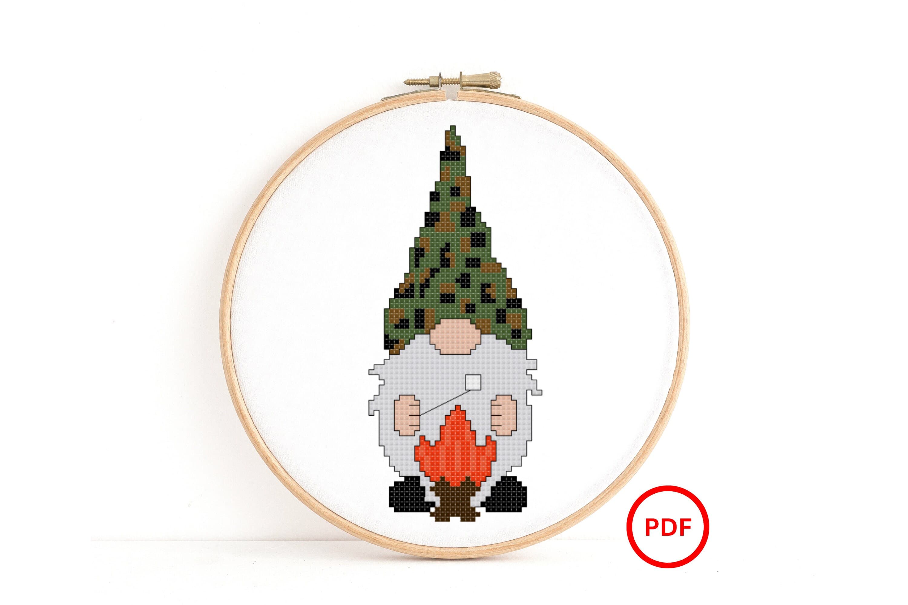 Camping Gnome Cross Stitch Pattern, Nature Gnome Cross Stitch Pattern, Camping Cross Stitch Pattern, Nature Cross Stitch, Cross Stitch Elf