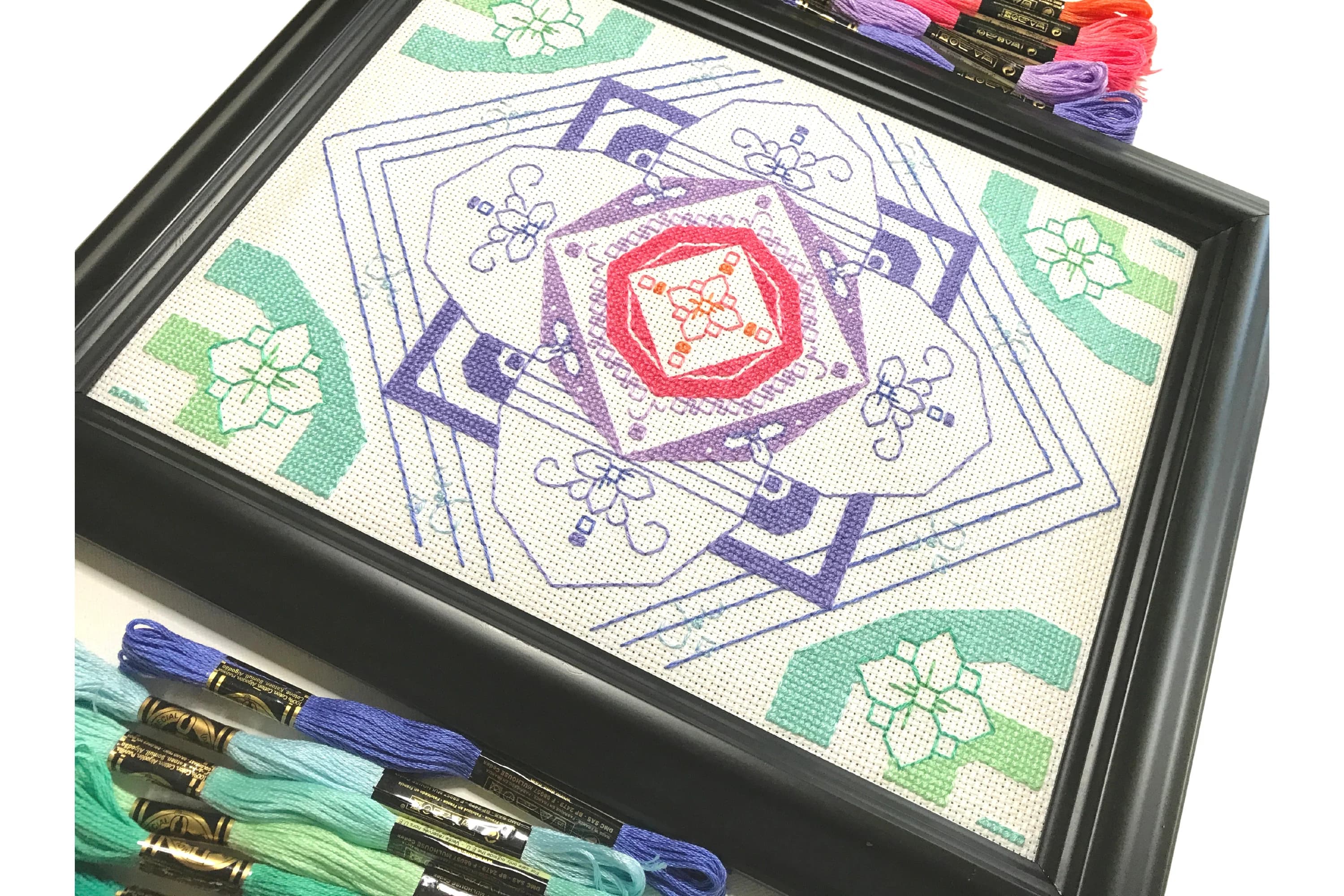 Mandala Cross Stitch Pattern, Pastel Flower Mandala Cross Stitch Pattern,  Rainbow Cross stitch, Cross Stitch PDF download - image 3