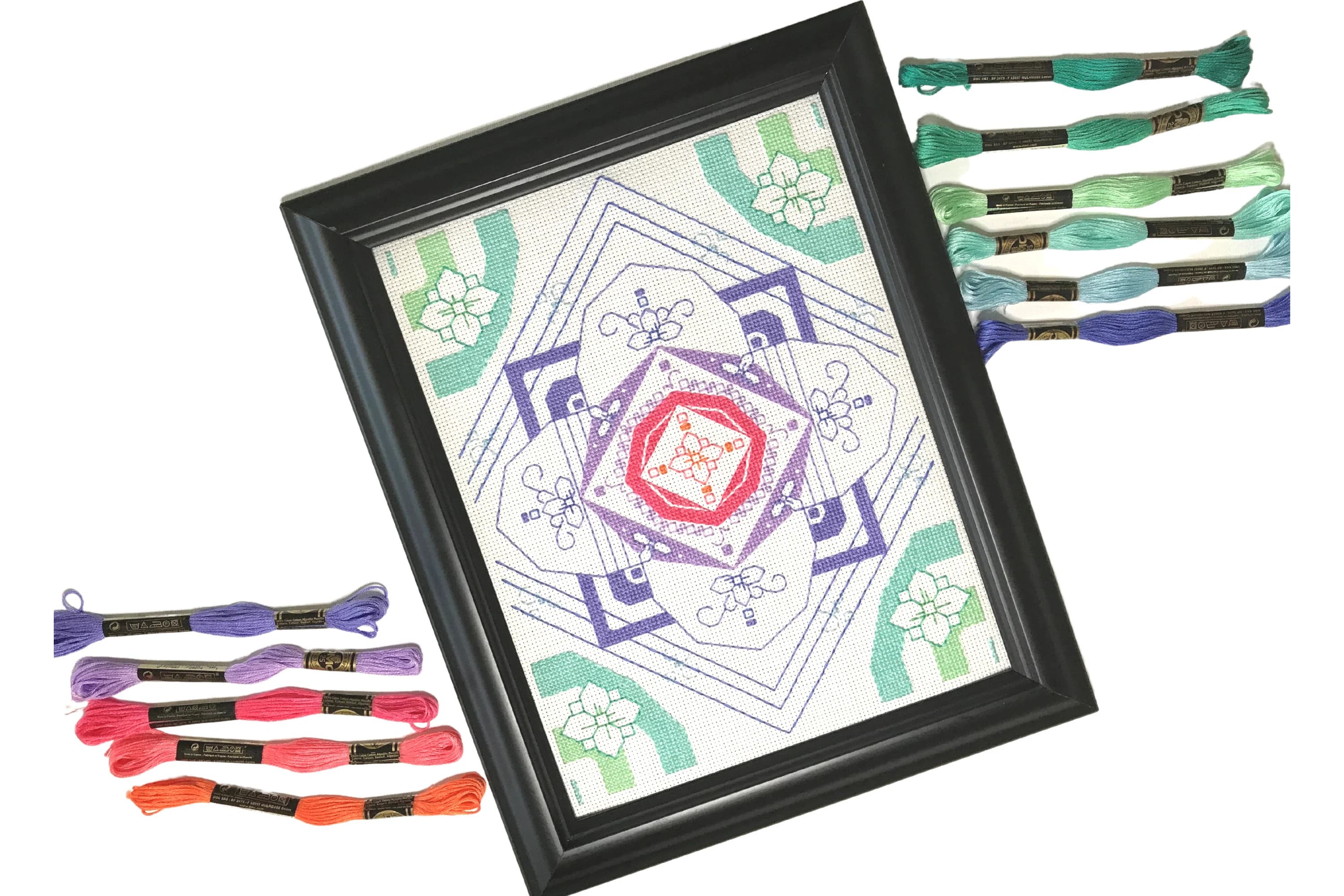 Mandala Cross Stitch Pattern, Pastel Flower Mandala Cross Stitch Pattern,  Rainbow Cross stitch, Cross Stitch PDF download - image 4