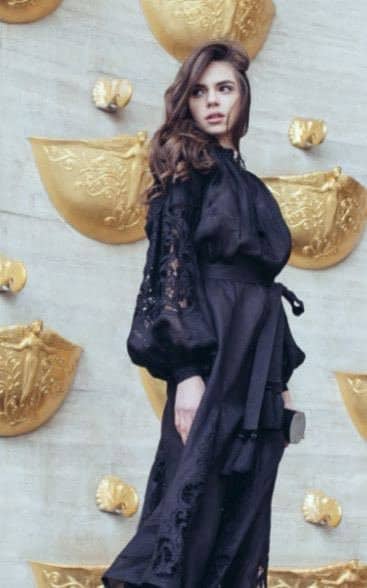 Embroidered abaya Black dress Ukrainian Embroidered vyshyvanka Boho. Gift for Her. Gift for Wife Ukrainian folk Dress - image 4