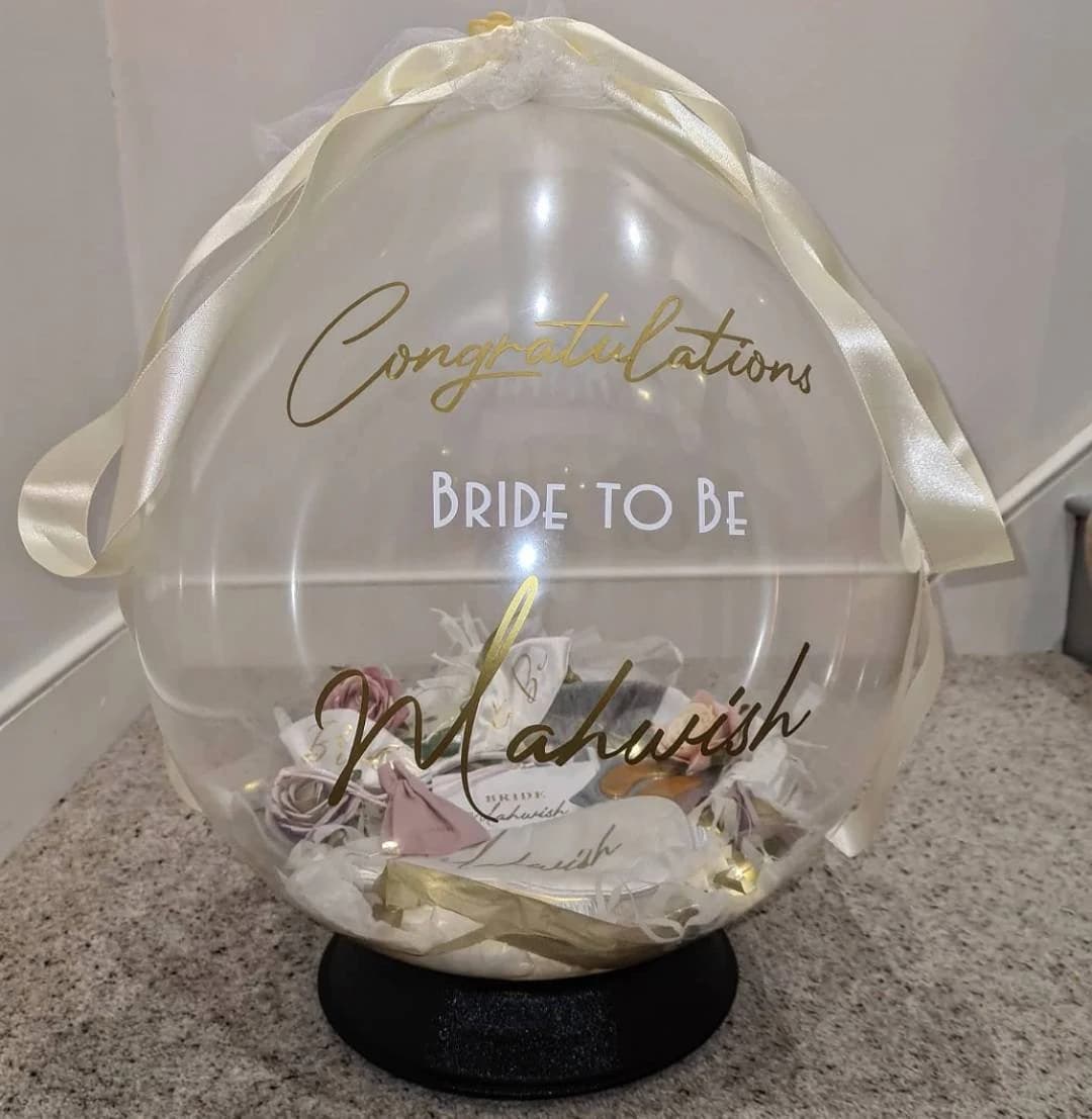 Personalised Bridal Balloon/Bridesmaid Gift Hamper – Bride-to-Be Present