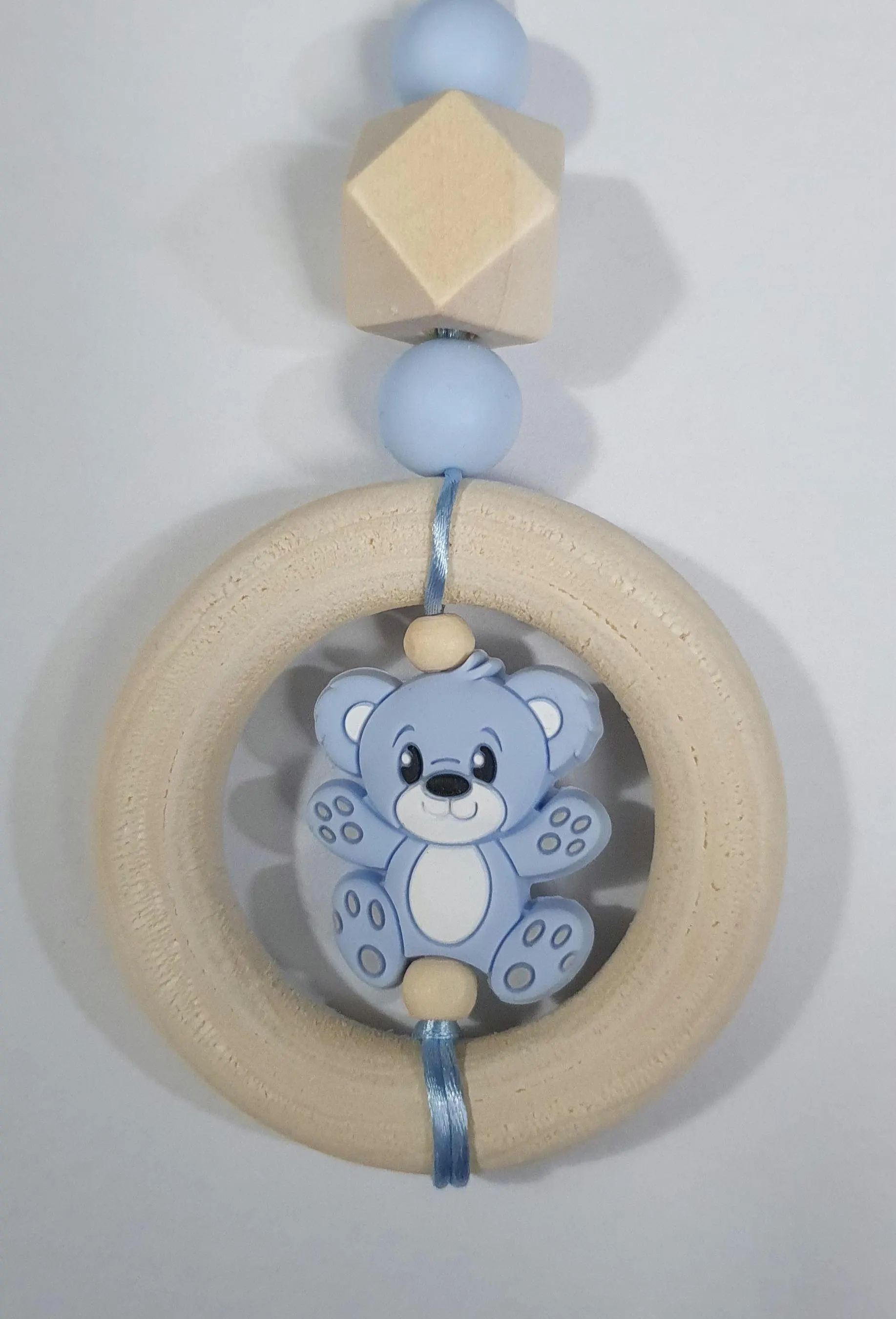 Wood & Silicone Baby Pram Charm: Crown or Dinosaur Shower Gift - image 4