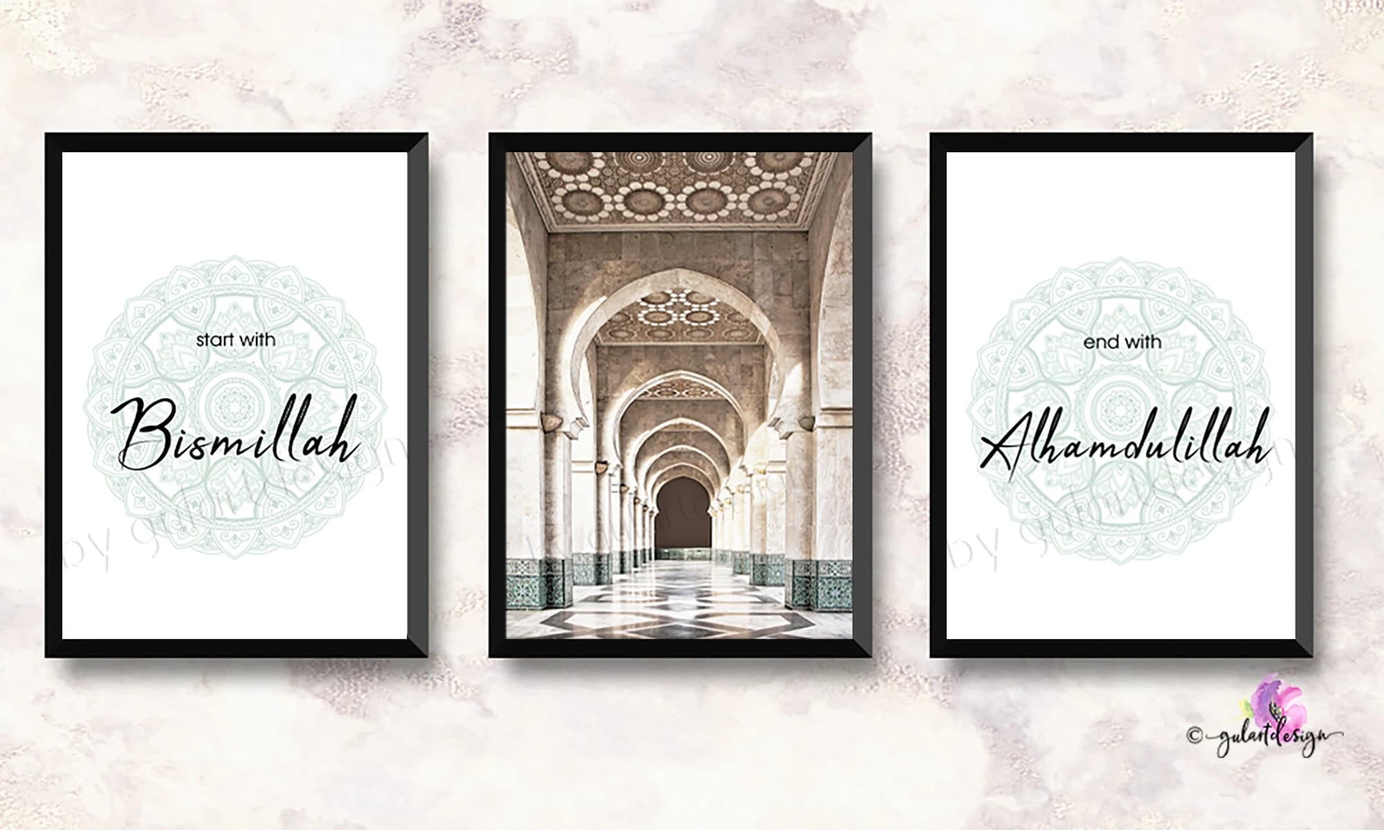 Islamische Wandbilder, Islamische Poster, Bismillah Poster Set, Alhamdulillah Poster Set - image 4
