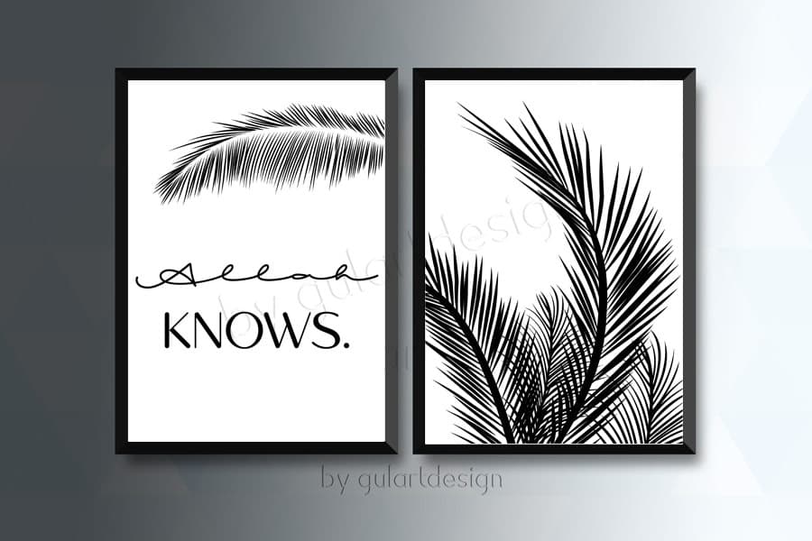 Islamische Wandbilder, Islamische Poster, Allah Poster, Islamische Dekoration, Allah knows - image 4