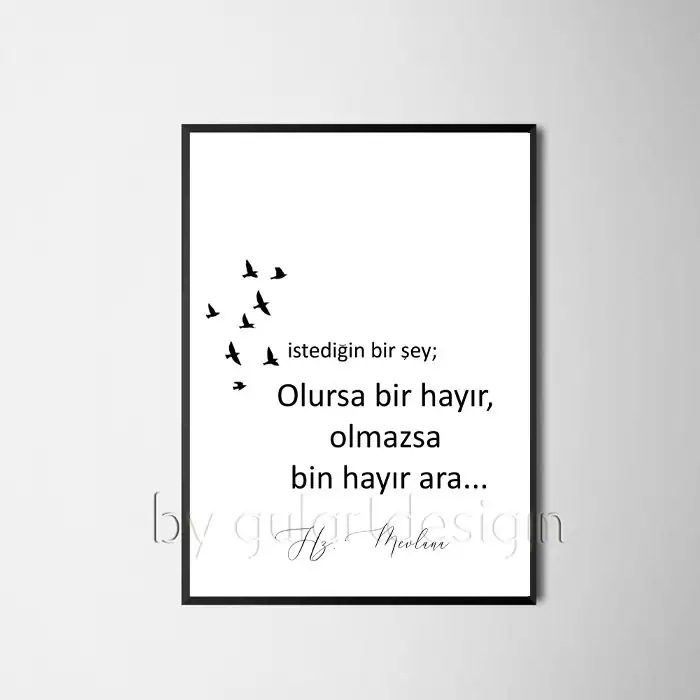 Islamische Wandbilder, Dua Poster ,Islamposter, Islamische Deko, Mevlana Zitate türkisch, Türkische Wanddekoration
