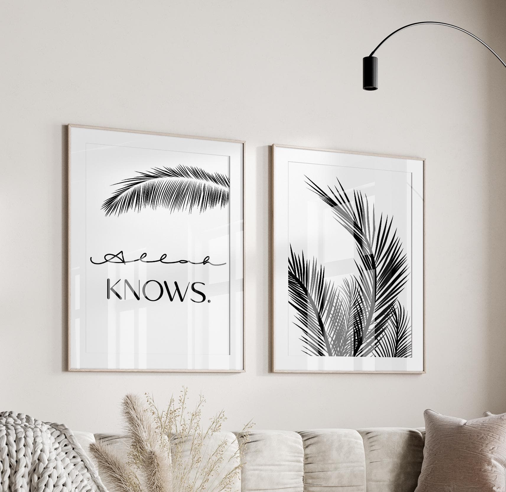 Islamische Wandbilder, Islamische Poster, Allah Poster, Islamische Dekoration, Allah knows