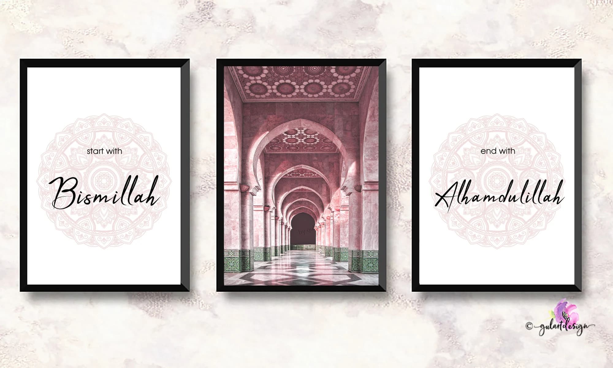 Islamische Wandbilder, Islamische Poster, Bismillah Poster Set, Alhamdulillah Poster Set - image 5