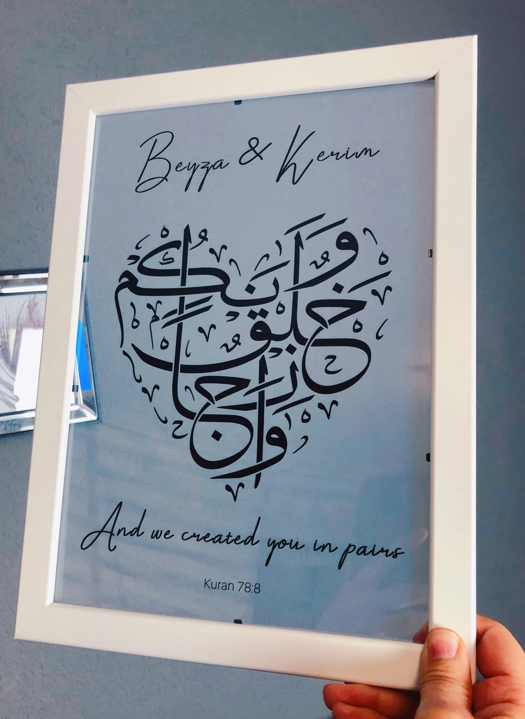 Islam, Hochzeitsposter, And we created you in Pairs, Geschenkidee, Transparentbilder - image 4