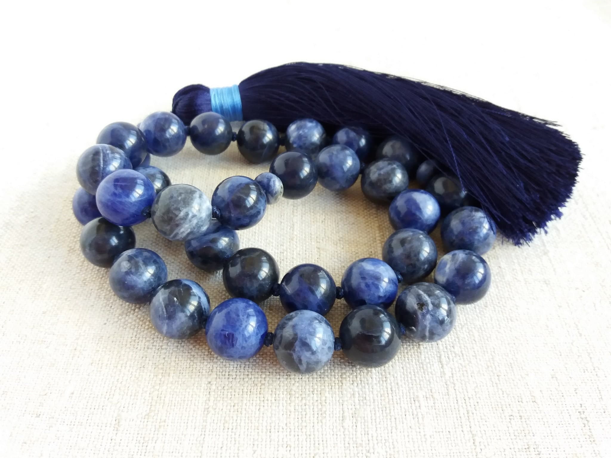 33 bead tasbih Blue prayer beads Stone tasbeeh beads Muslim rosary - image 3