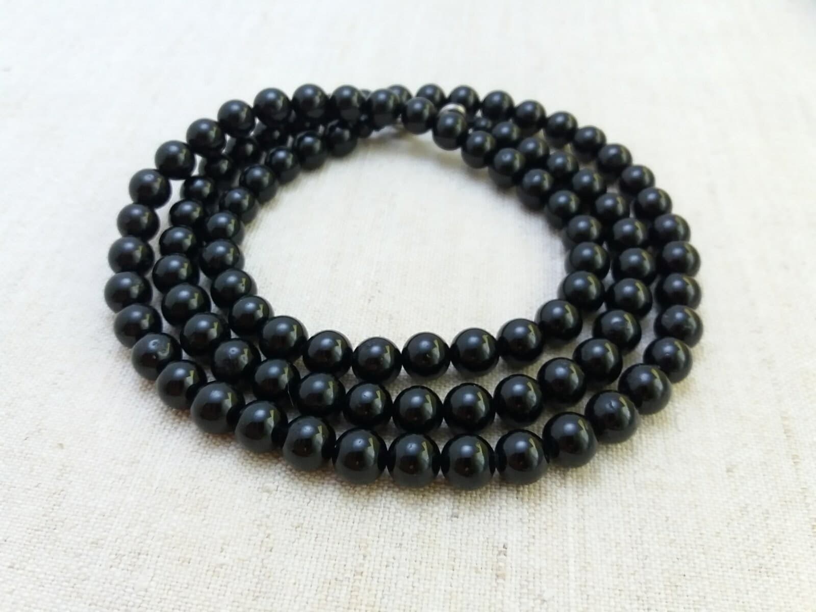 Protection necklace Black tourmaline necklace bead Black stone necklace men - image 3