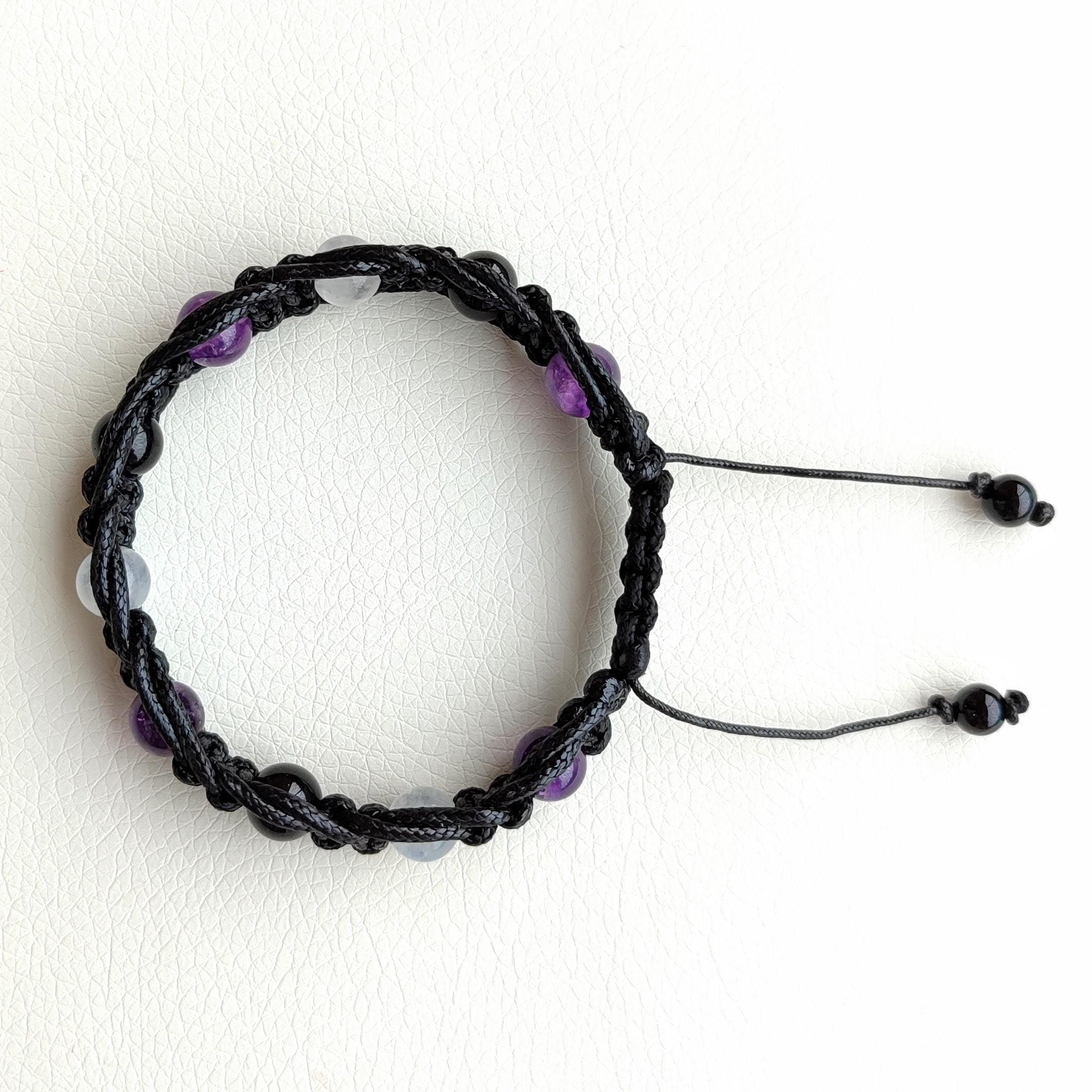 Blue moonstone bracelet Amethyst bracelet for women Black tourmaline bracelet mens Braided bracelet - image 5