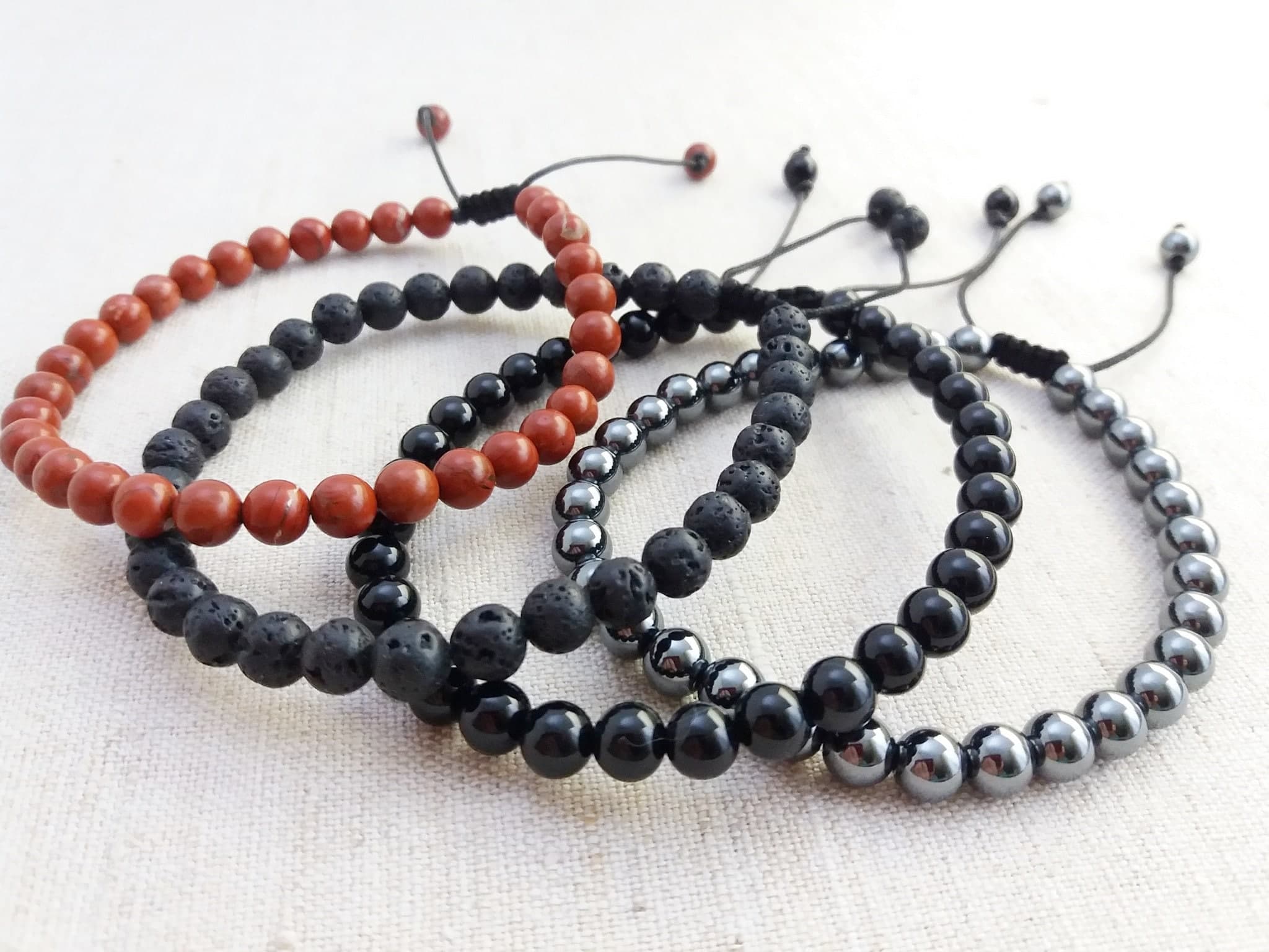 Tasbih bracelet Worry beads bracelet Prayer beads bracelet men Black lava bracelet - image 4