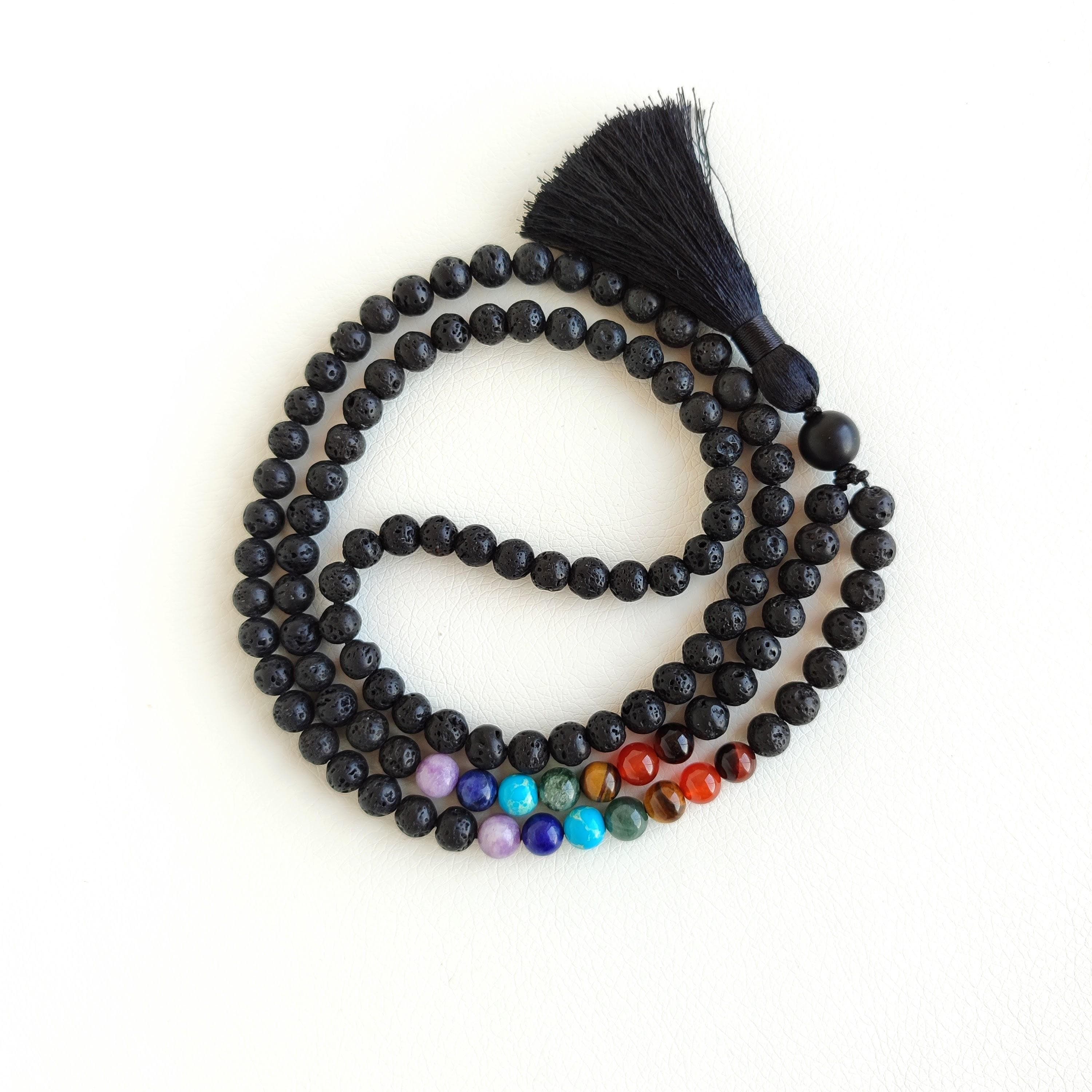 108 beads mala Chakra mala necklace Lava stone mala necklace Prayer beads buddhist - image 5
