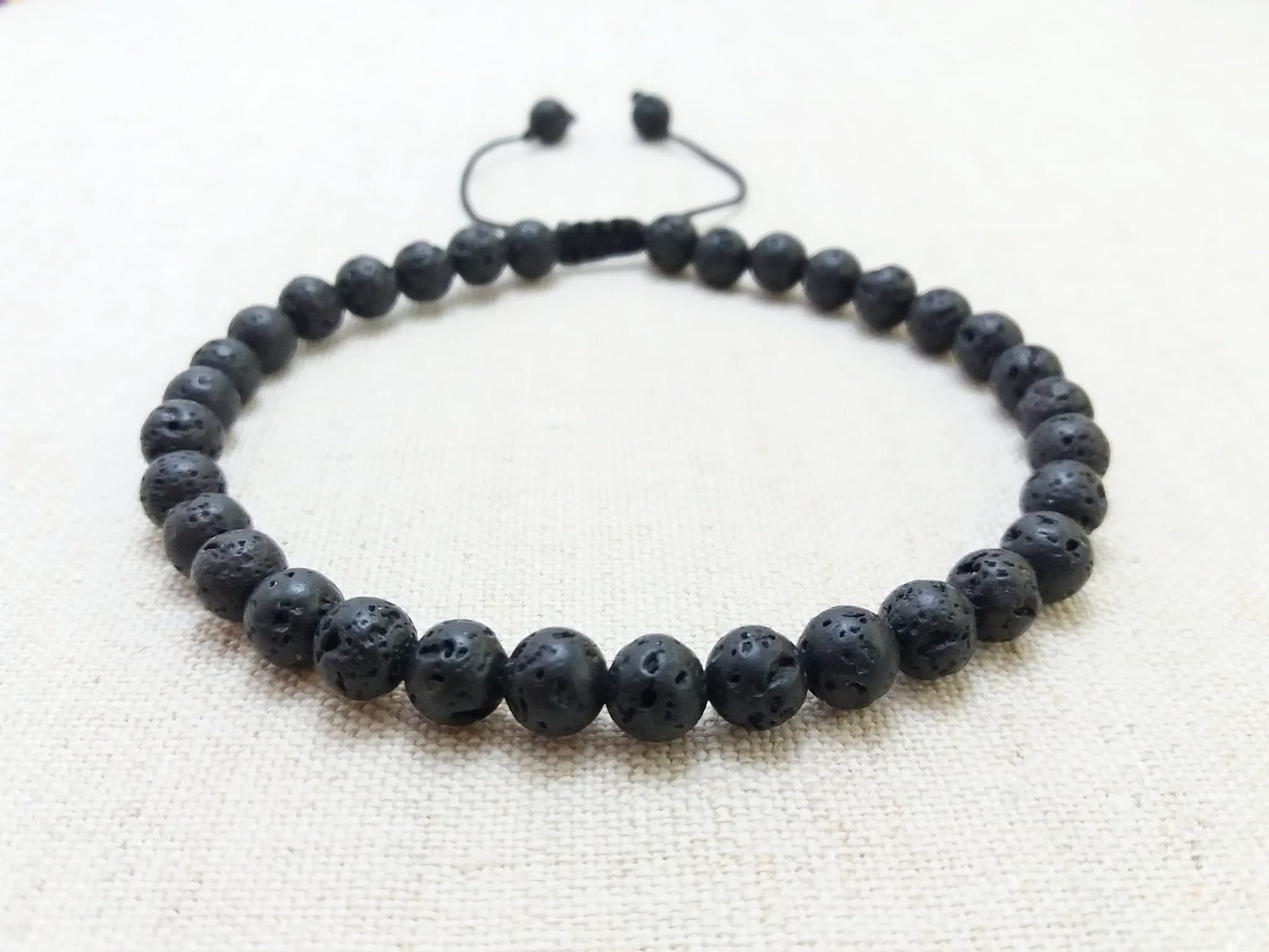 Tasbih bracelet Worry beads bracelet Prayer beads bracelet men Black lava bracelet