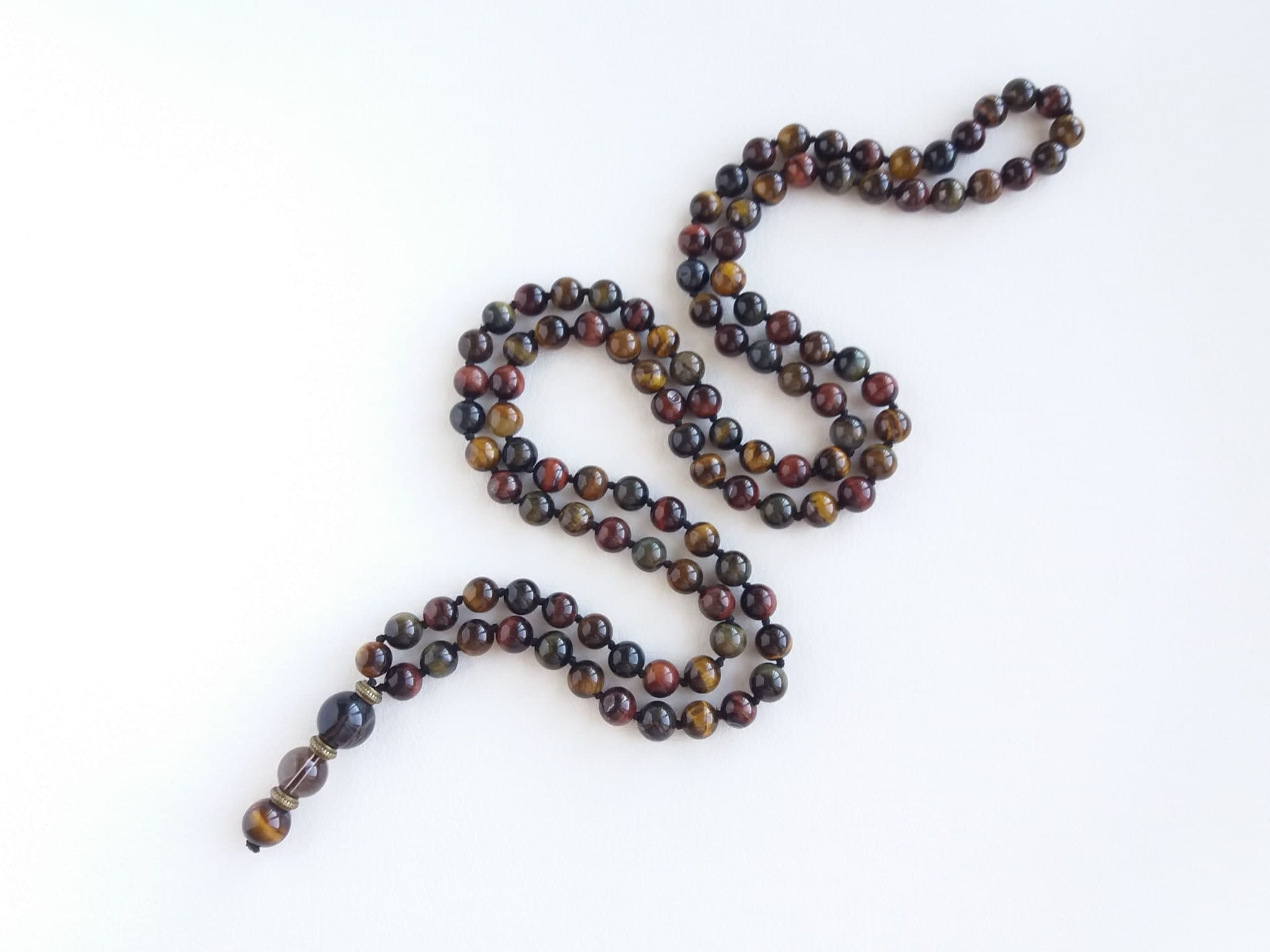Tiger eye mala bead Mala beads 108 Prayer beads necklace Hand knotted mala - image 4