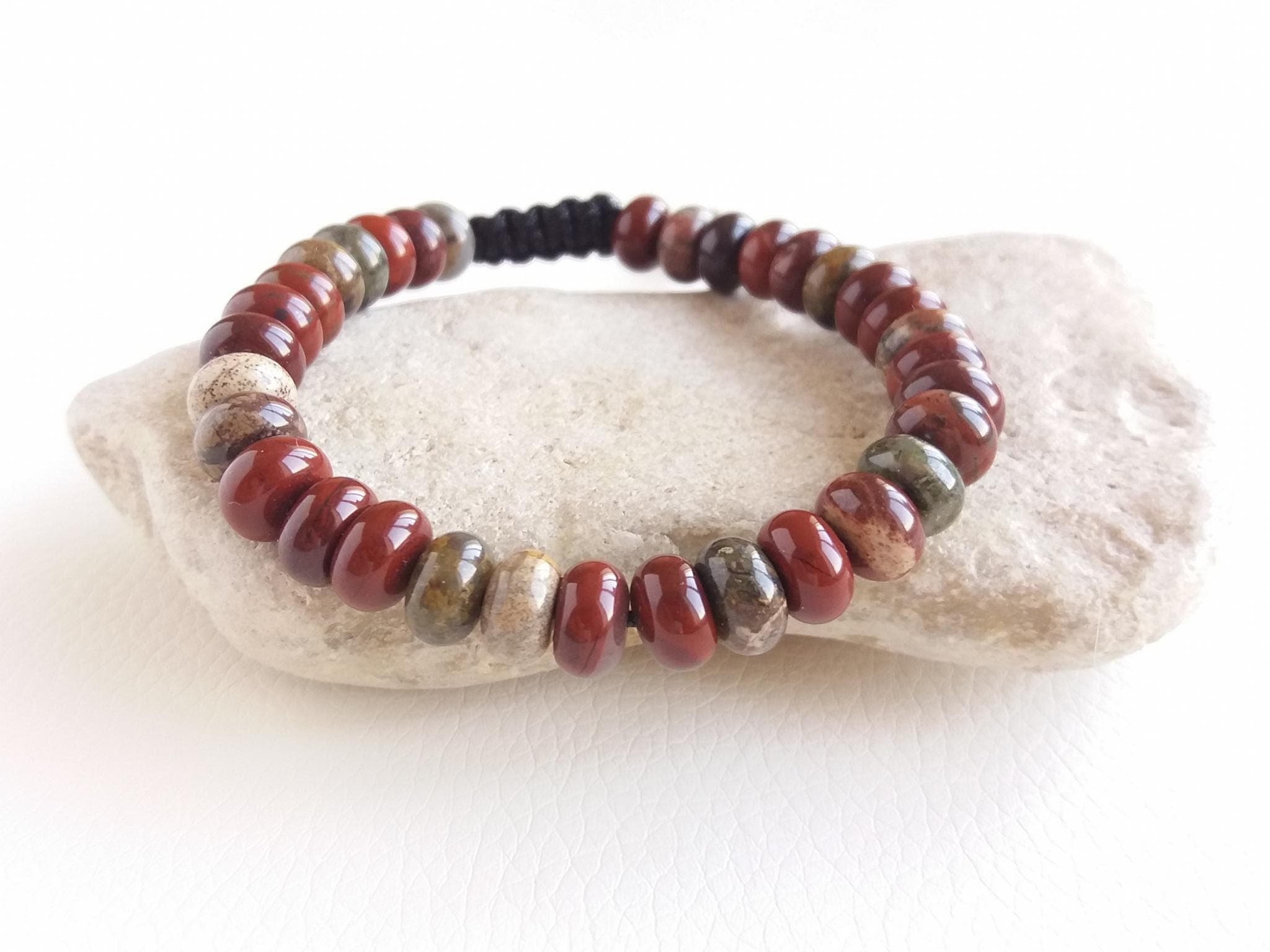 Tasbih bracelet 33 bead adjustable Tasbeeh bracelet Prayer beads bracelet Red jasper bracelets men - image 5