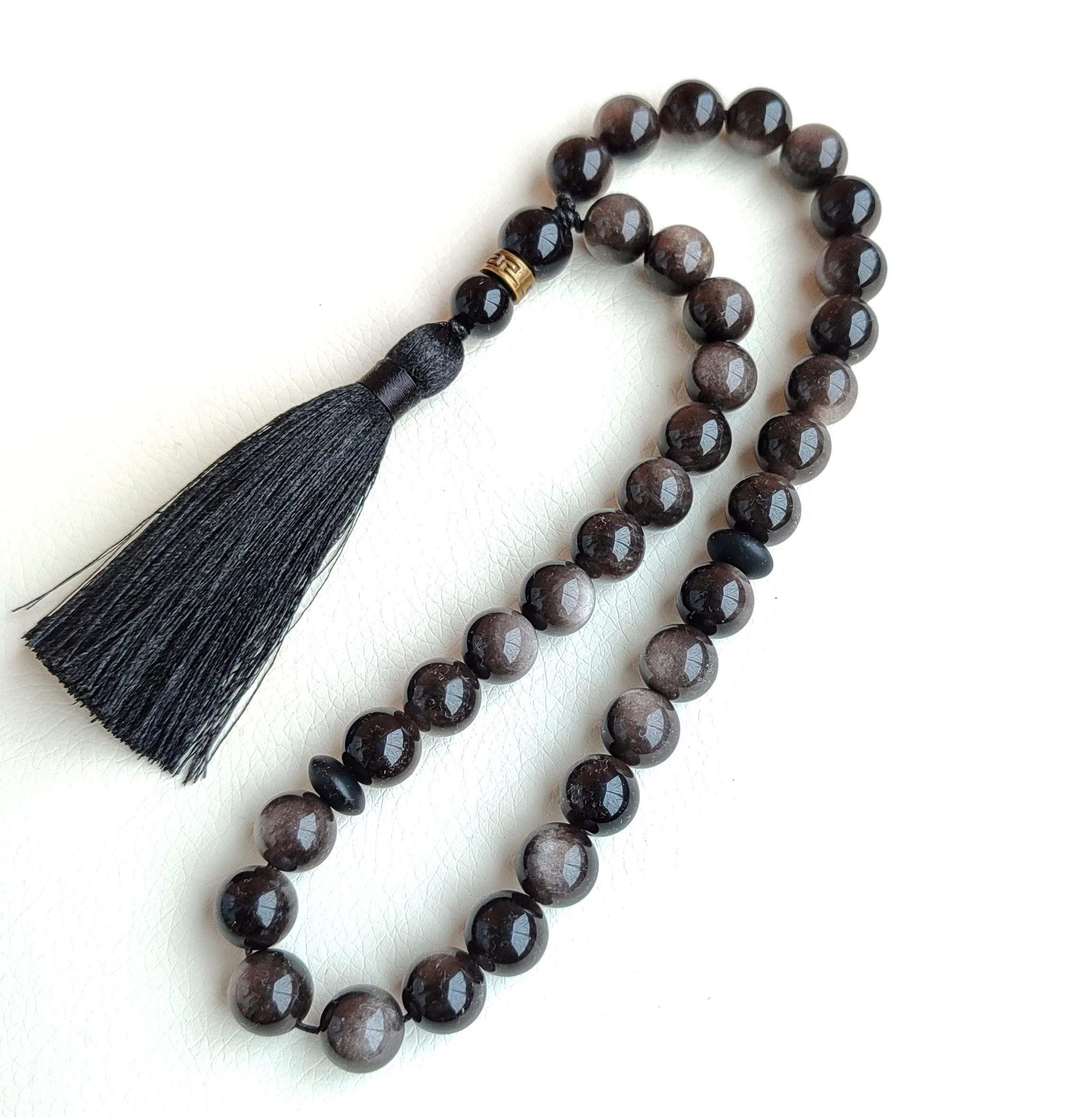 Obsidian tasbih men Muslim prayer beads Worry beads Islamic tasbeeh - image 5