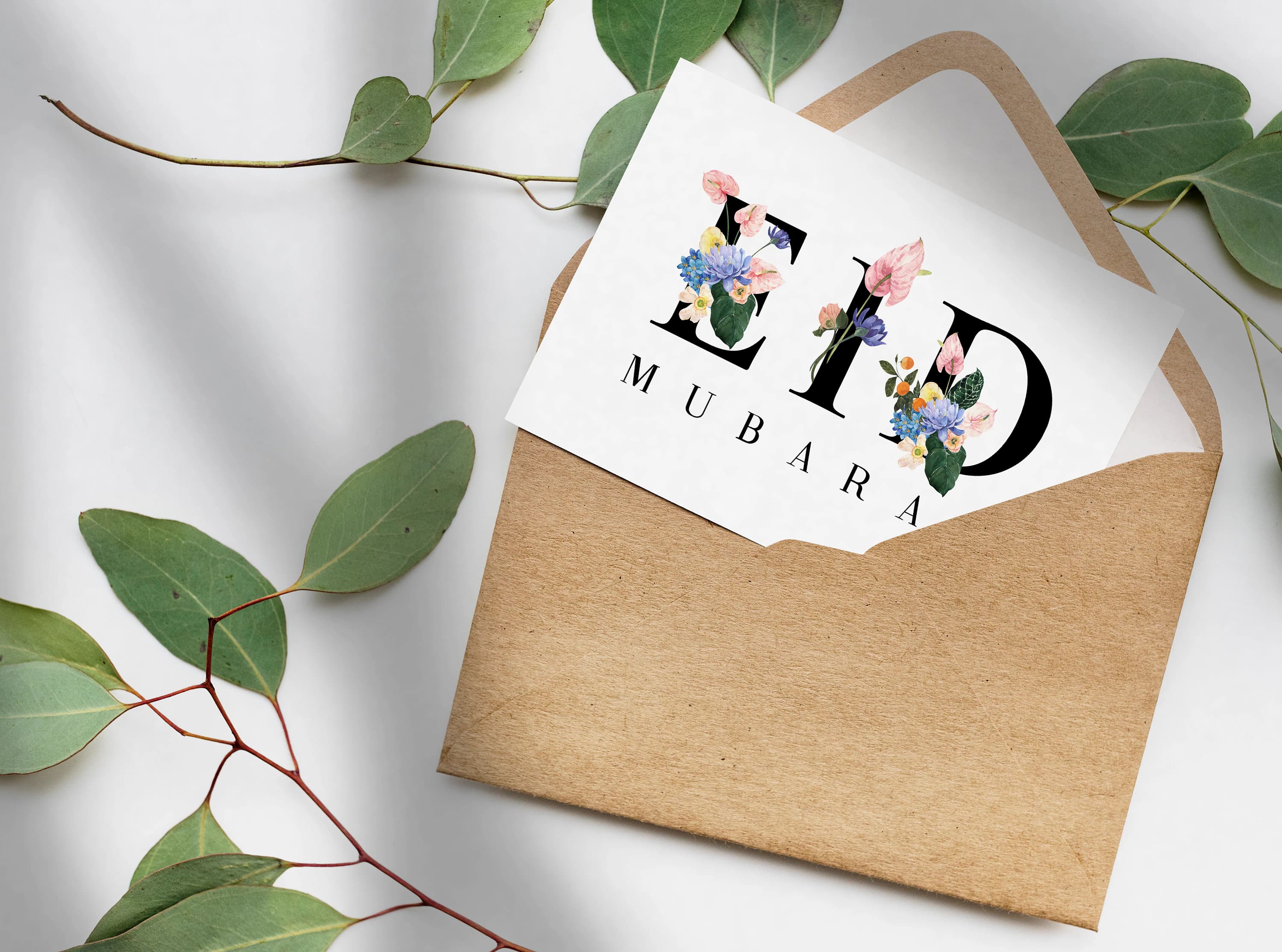 Floral Eid Mubarak Greeting Card, Eid Mubarak Print, Eid Cards, Eid Decoration, Happy Eid, Eid Card Printable, Eid Card Digital Print - image 5