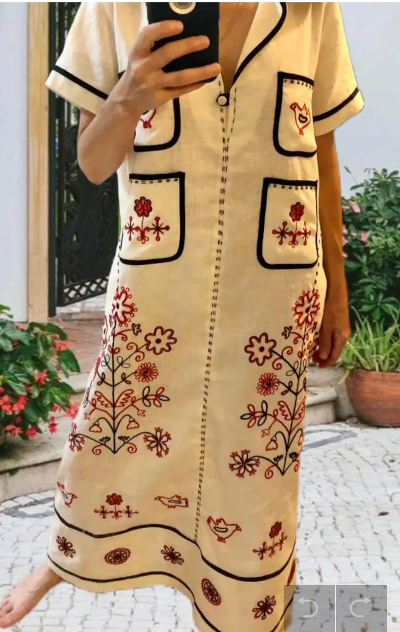 Dahlia ukrainian dress Embroidered linen dresses with fashion Ukraine embroidery Vyshyvanka BoutiqueUA
