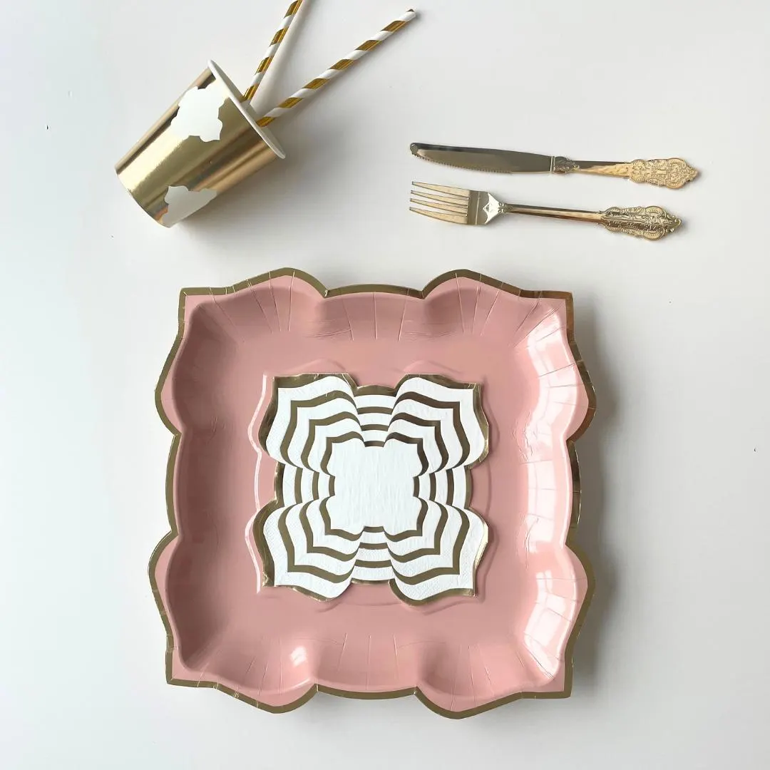 Lotus Large Party Plates 10pk - Blush Pink Party Tableware Decor Centrepiece Serving Plate Tray Floral Party Decor Flower Shape Party Favour - image 4