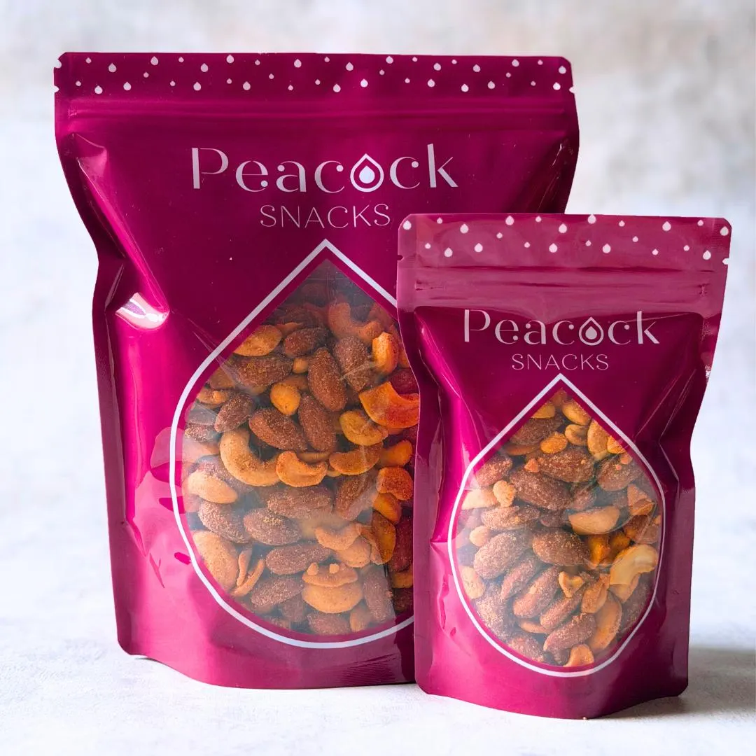 Almond & Cashew BBQ Mix Treat Bag - Share Bag Gourmet Savoury Treats Party Snack Bag Gift for Snack Lovers Spicy Nuts Vegetarian Snack Treat