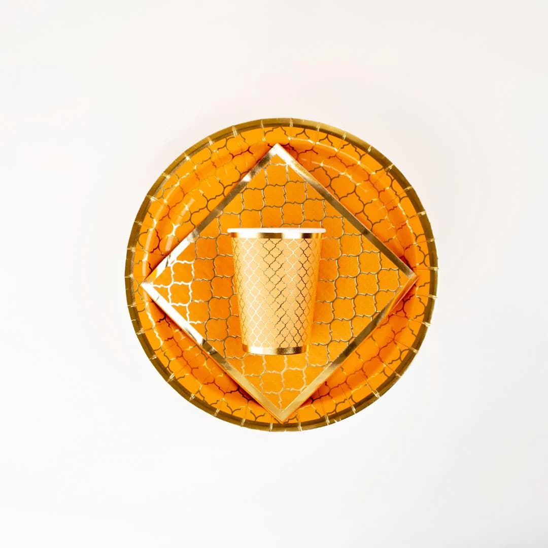 Moroccan Amber Party Plates 10pk - Orange Moroccan Decor Moroccan Plates Cup Moroccan Gifts Party Decor Party Bags Party Favours Party Treat - image 4
