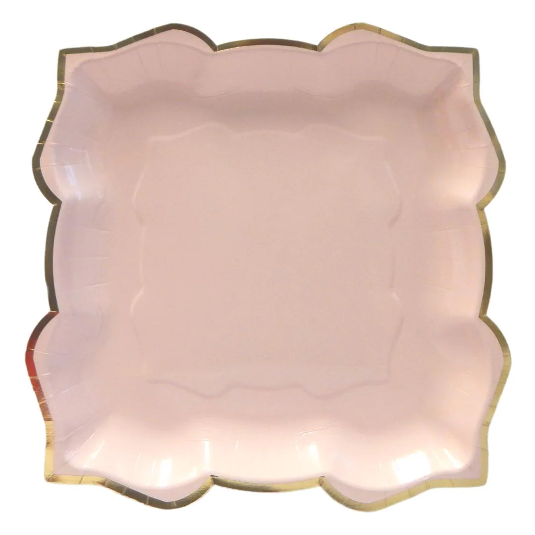 Lotus Large Party Plates 10pk - Blush Pink Party Tableware Decor Centrepiece Serving Plate Tray Floral Party Decor Flower Shape Party Favour