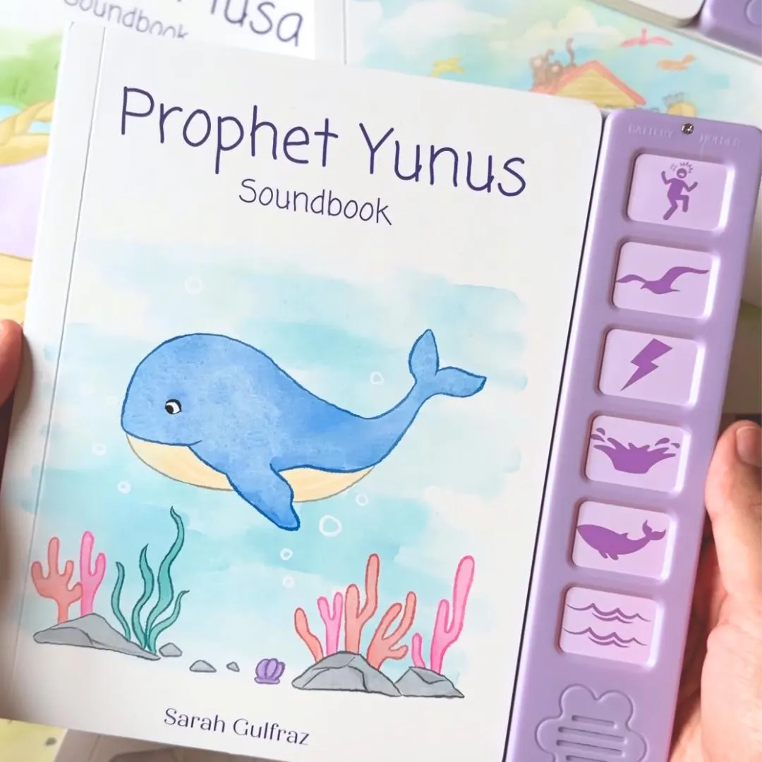 Prophet Yunus Sound Book - Muslim Kids Eid Gift Idea for New Muslim Baby Aqeeqah Gift Islamic Book Gifts for Muslim Kid Ramadan Gift Jonah