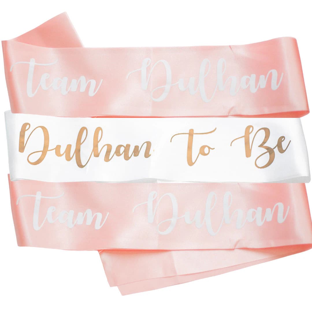 Team Dulhan And Dulhan To Be Sashes 8 Pack Team Bride Bridal Shower Hen Party Photo Props Bridal Party Kit Desi Wedding Gifts for Brides