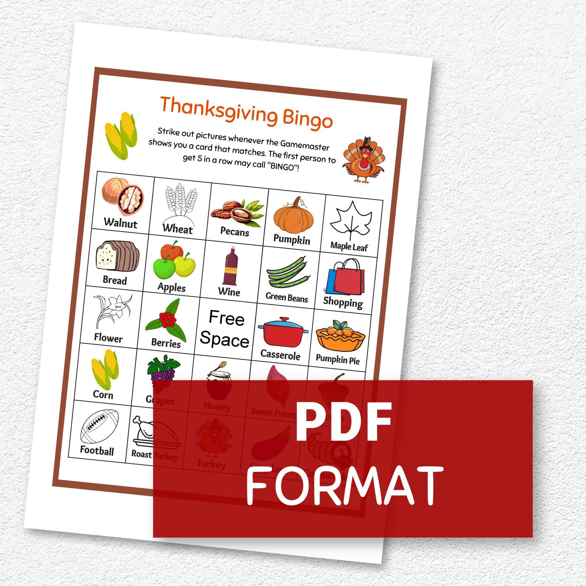 Thanksgiving Bingo Cards Printable, 50 Bingo Cards PDF, Fall Thanksgiving Games For Kids and Family - image 3