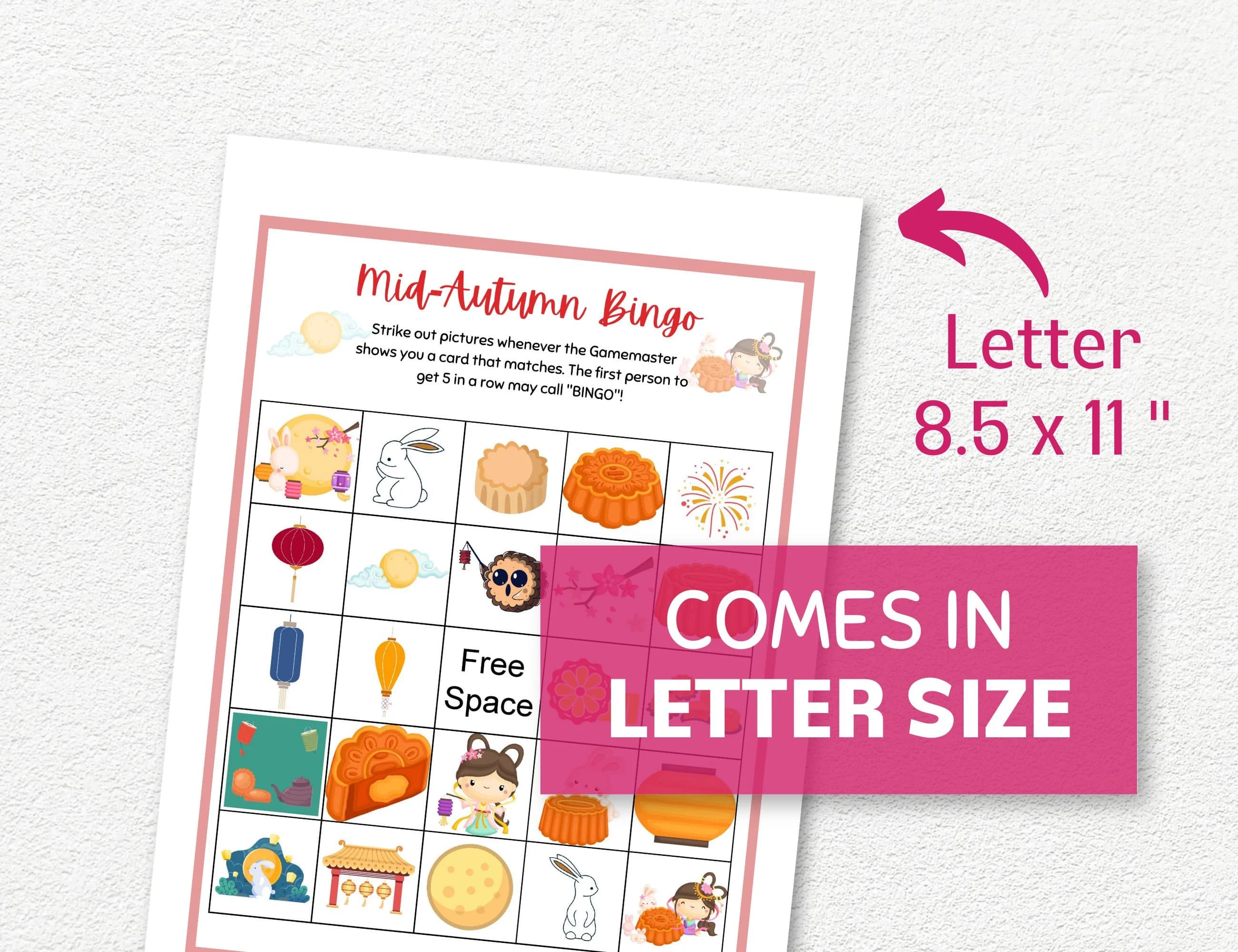 Mid-Autumn Festival Bingo Cards, 25 Cards for Mooncake Festival, Mid Autumn Festival Printable Party Games - image 3