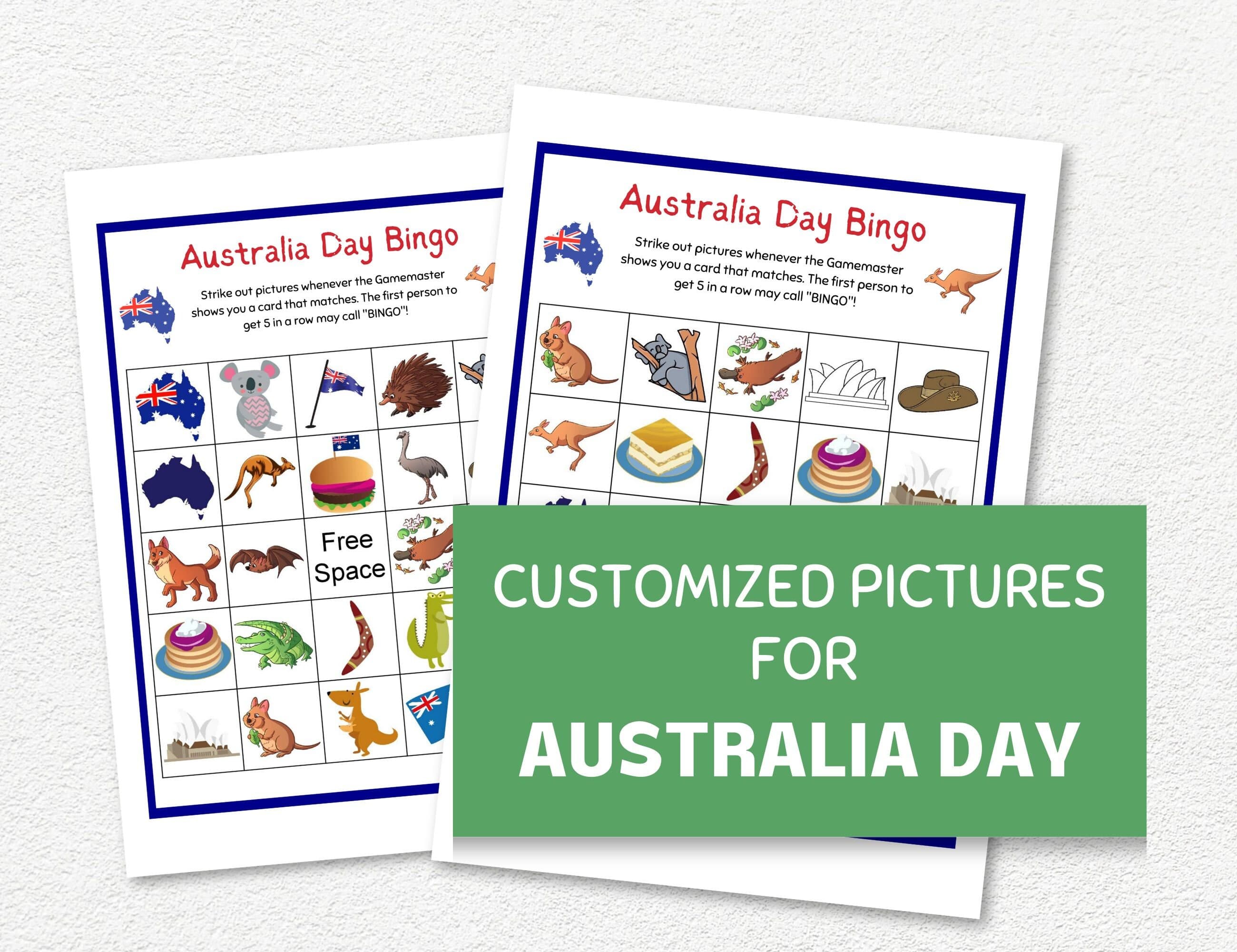 Australia Day Bingo, 50 Straya Day Bingo Printable Cards, Australian Theme Games - image 4