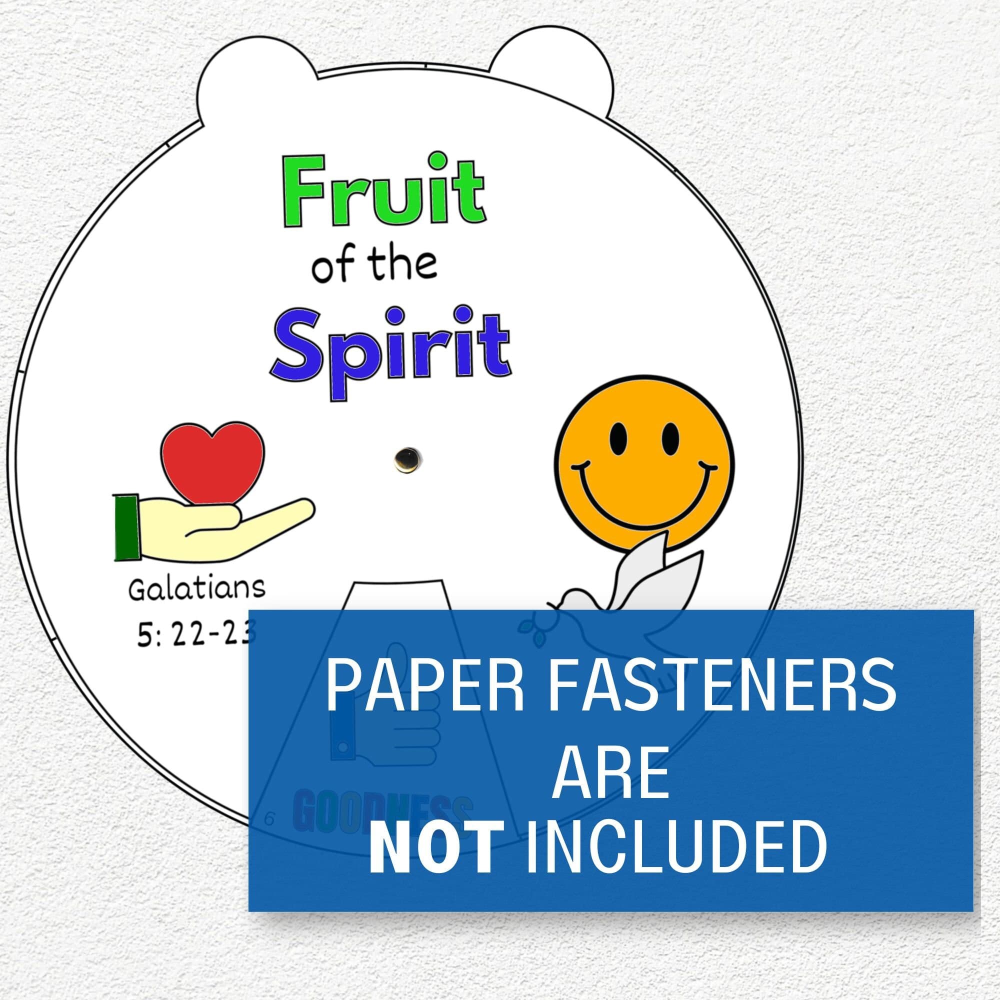 Fruit of the Spirit Coloring Wheel, Printable Sunday School Craft, Kids Bible Lesson, Scripture Activity - image 3