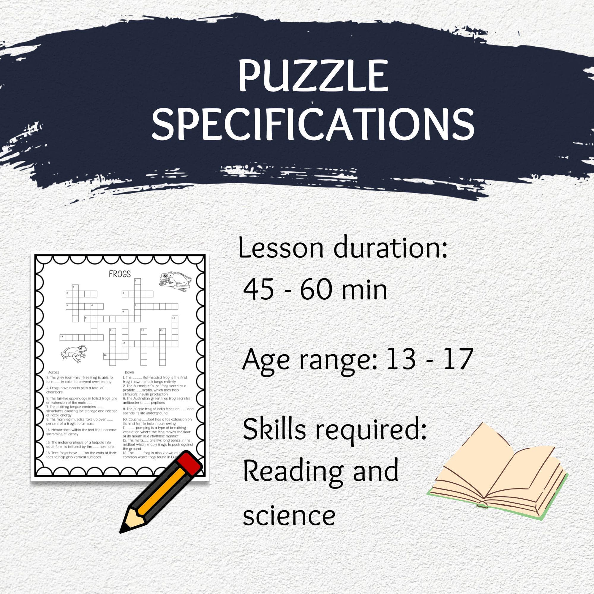 Frogs Crossword Puzzle, Printable Biology Adaptations Bell Ringer, Science Classroom Games - image 3