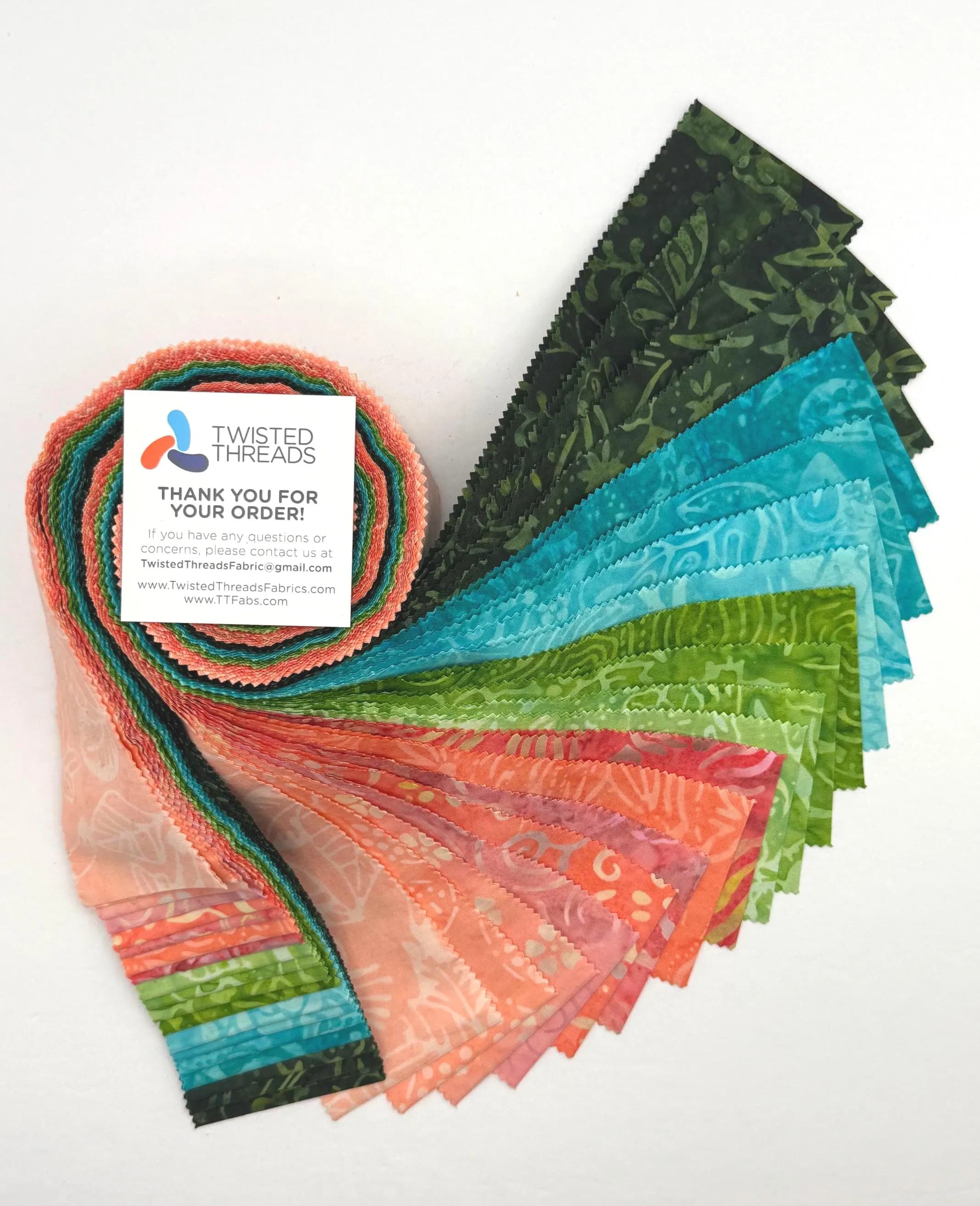Java Batiks Jungle Cruise Cotton Batik Fabric 2.5 Inch Strip Jelly Roll -JUCR