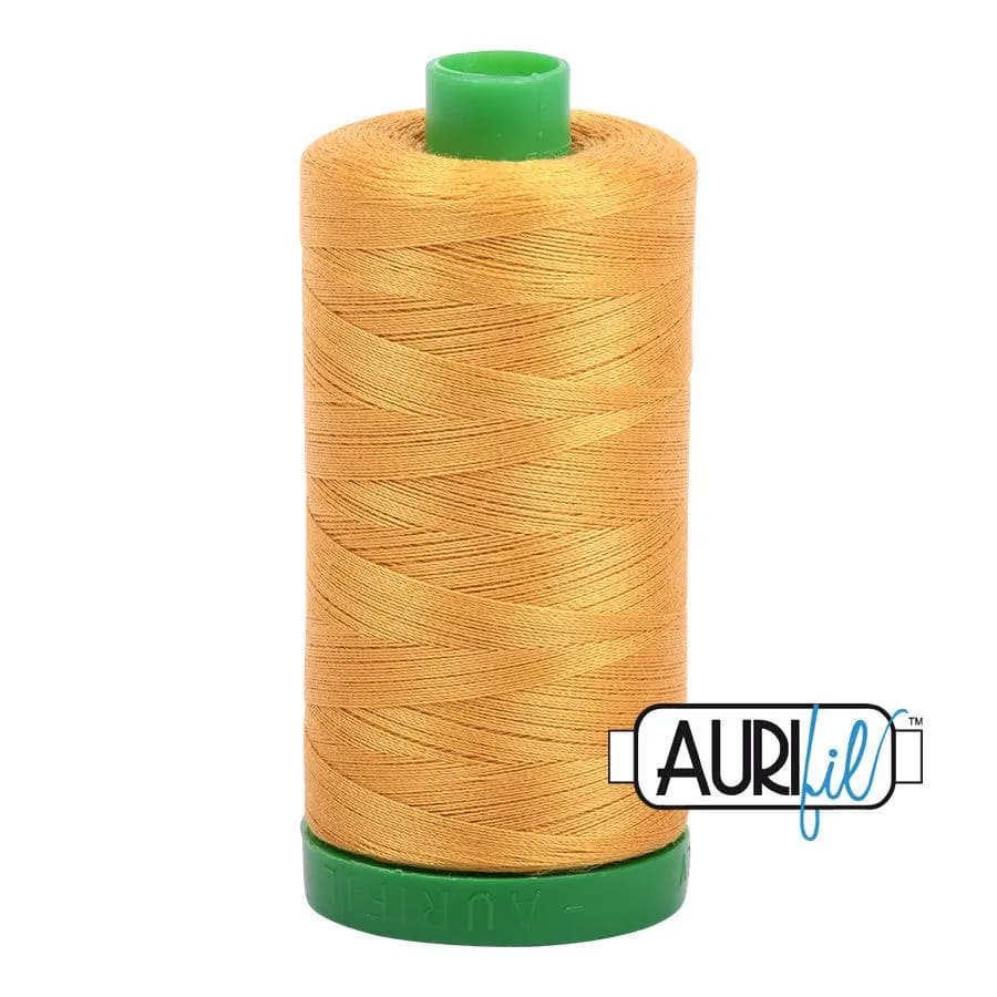 Aurifil 40 weight Large Spool Color 2140 Orange Mustard Yellow Gold