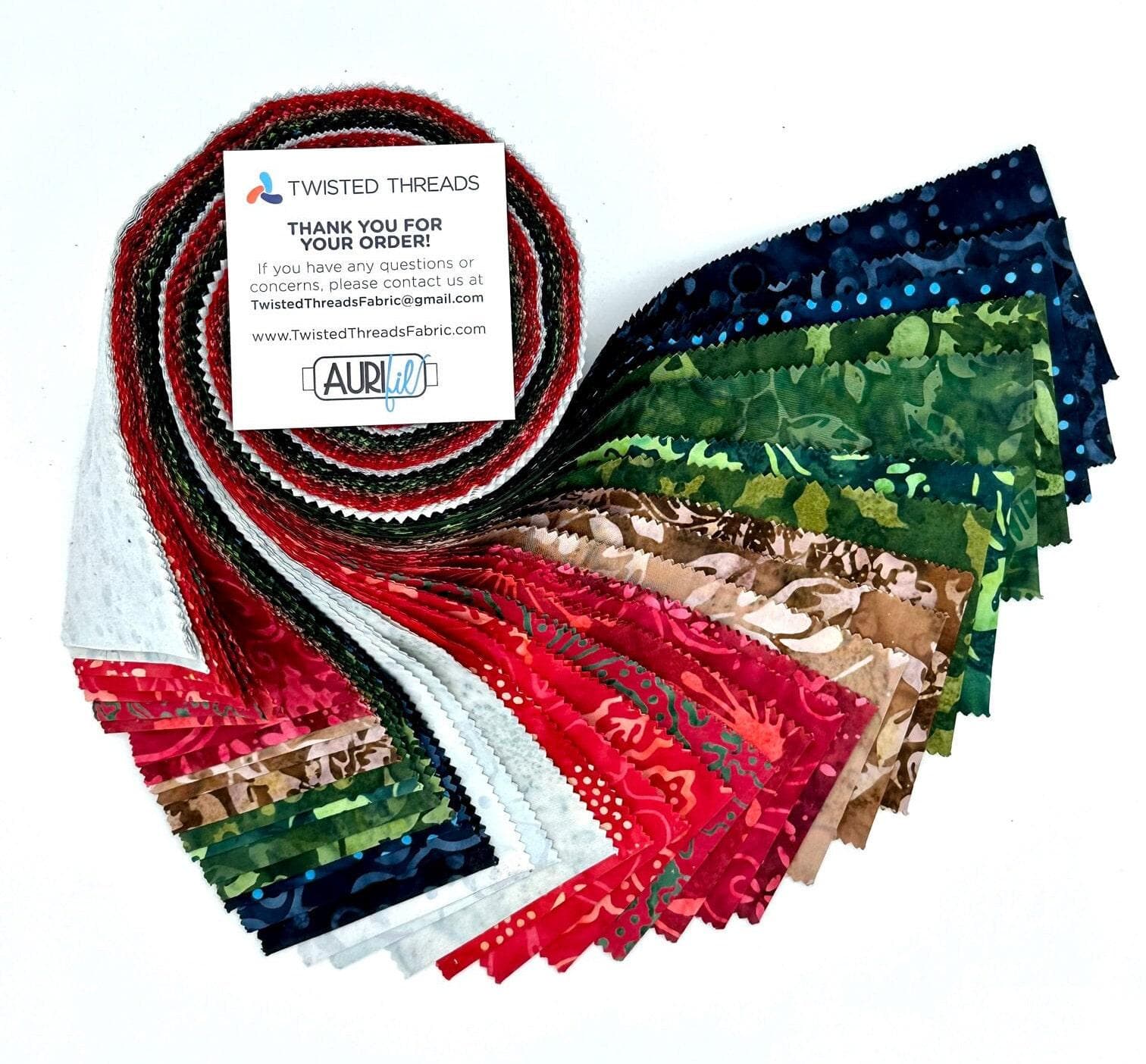 Java Batiks HOLIDAY Cotton Batik Fabric 2.5 Inch Strip Jelly Roll -HOL