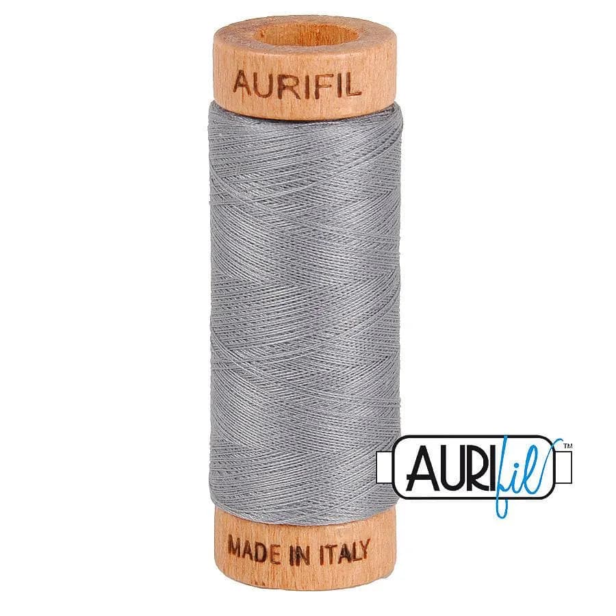 Aurifil 80 weight Large Spool Color 2605 Grey Gray Medium Neutral