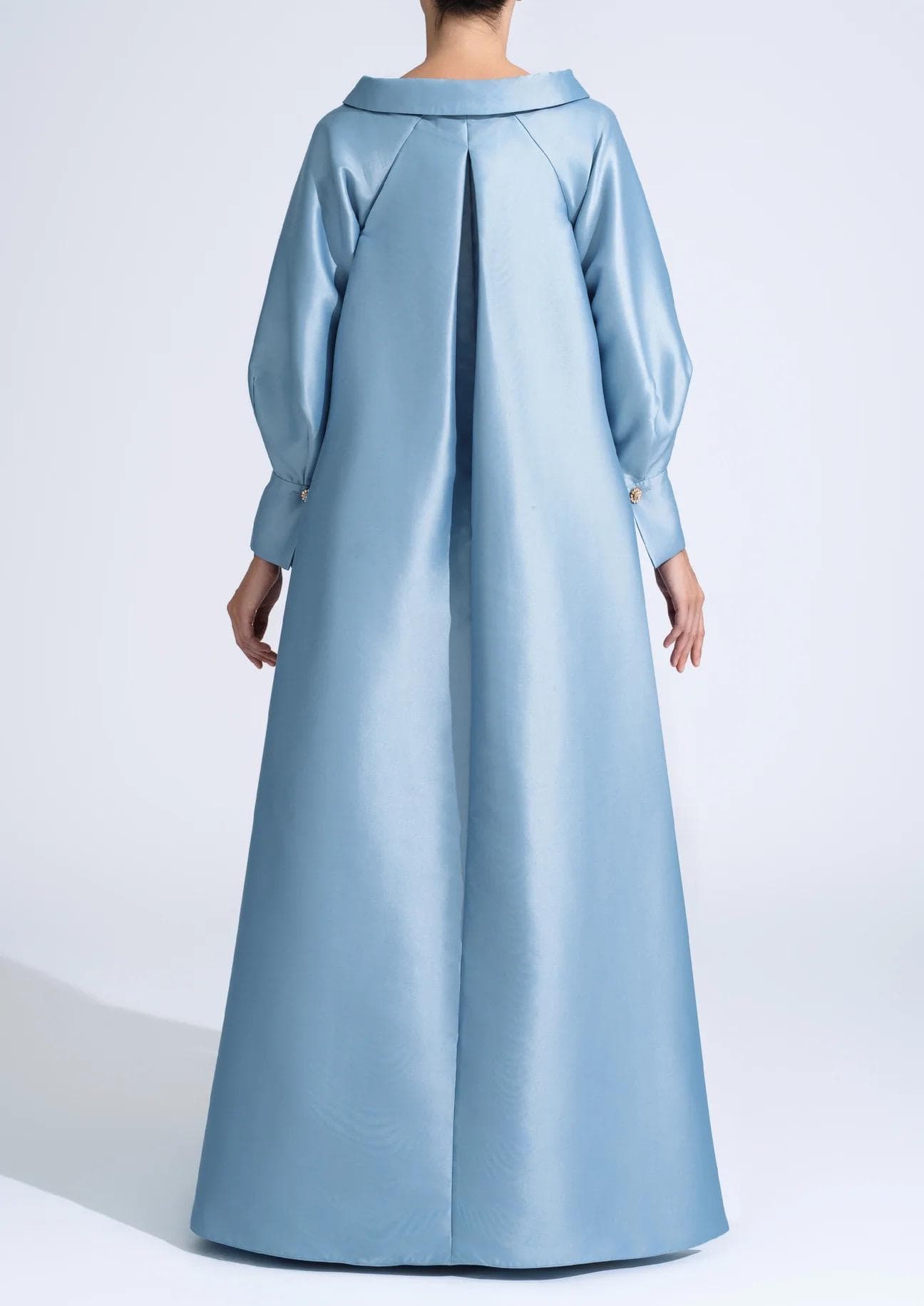 A-line silhouette baby blue  | Modest Satin Dress for Special Occasions | Modest fashion | custom made available | Midi satin modest dress - image 4