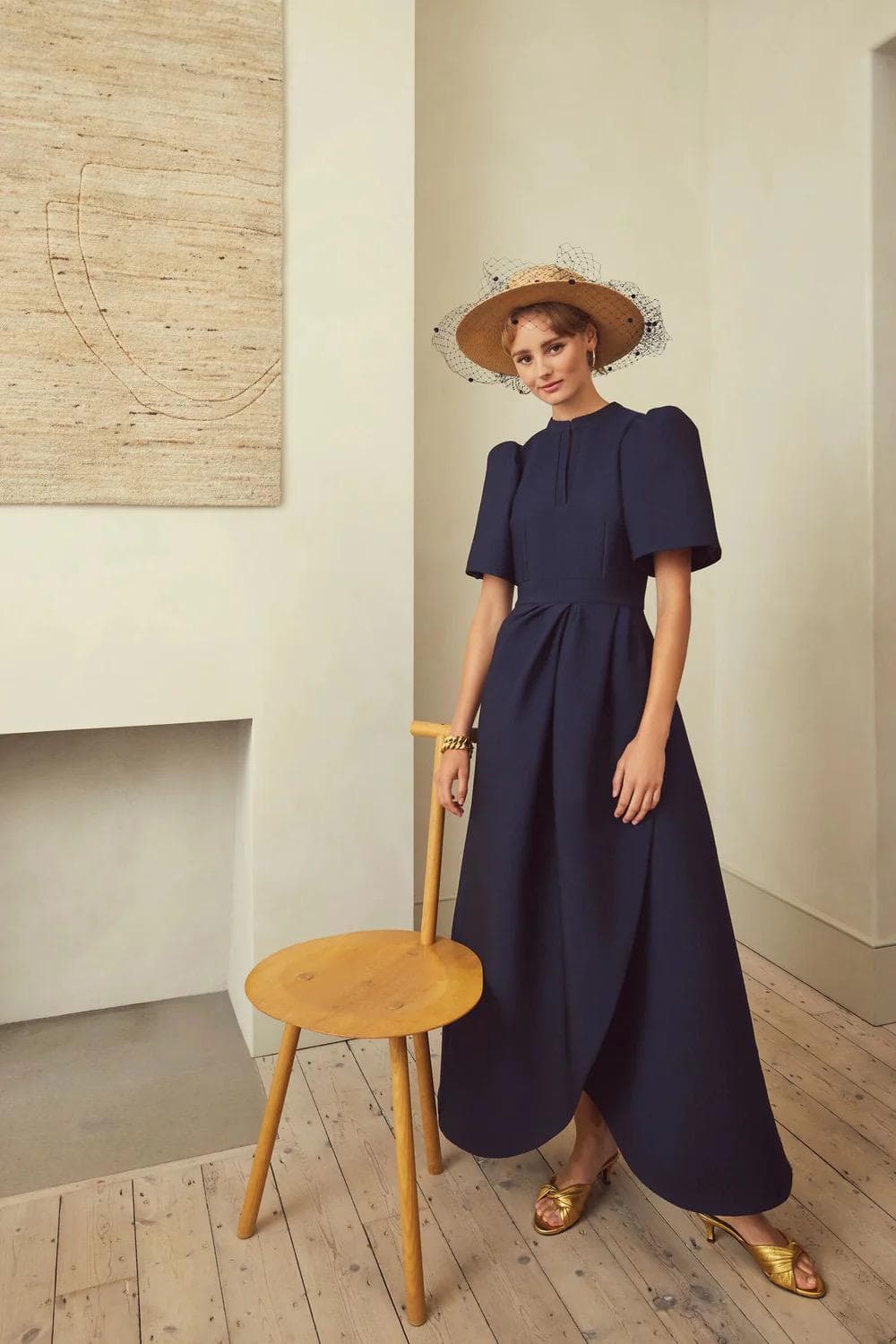Crepe viscose navy dress | Modest Satin Dress for Special Occasions | Modest fashion | custom made available | Midi satin modest dress - image 3