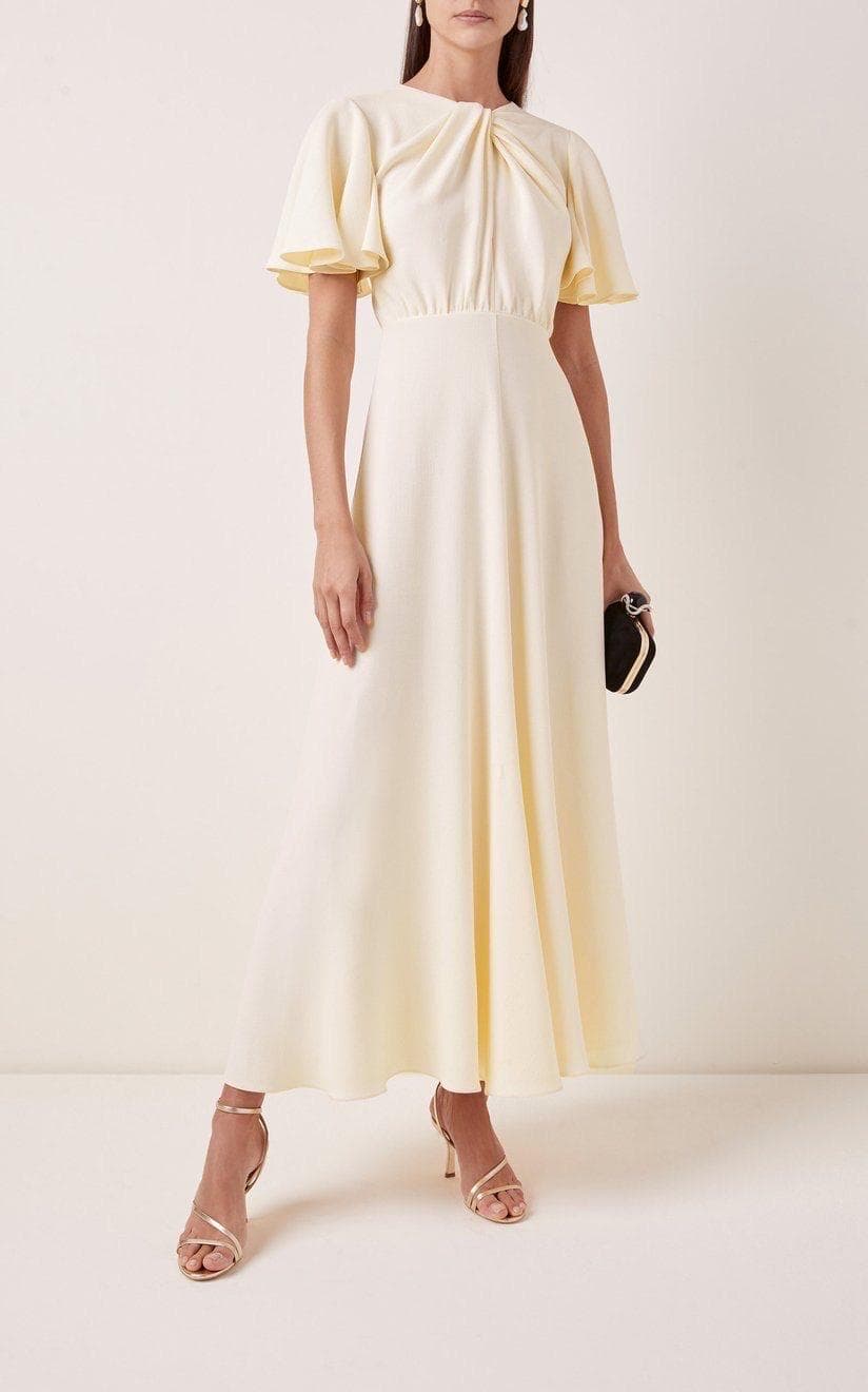 A silhouette off white Gown  | Modest Crepe Dress for Special Occasions | Modest fashion | custom made available | Midi crepe modest dress